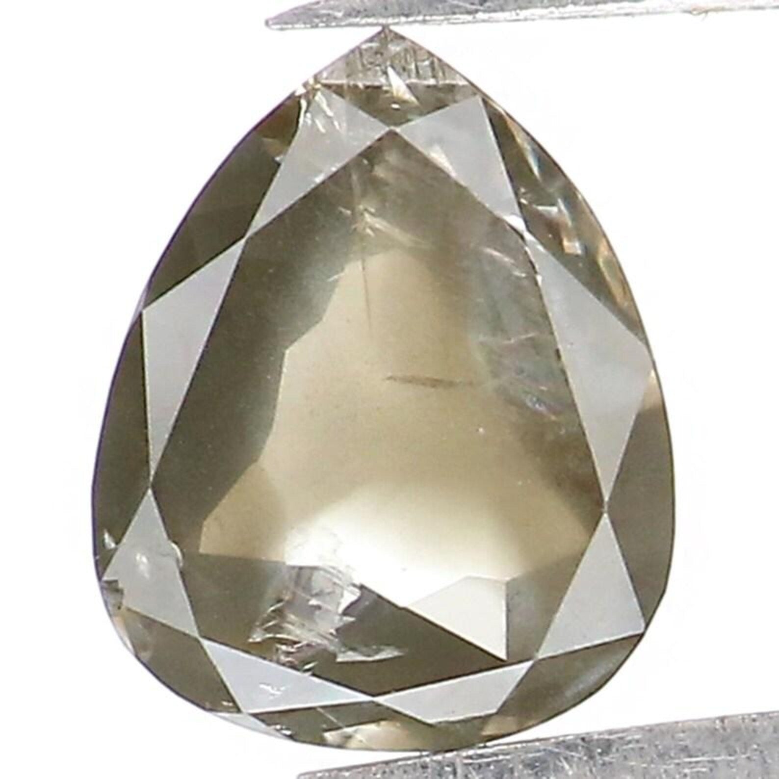0.54 CT Natural Loose Pear Shape Diamond Green Color Pear Cut Diamond 5.65 MM Natural Loose Diamond Grey Color Pear Rose Cut Diamond NQ1769