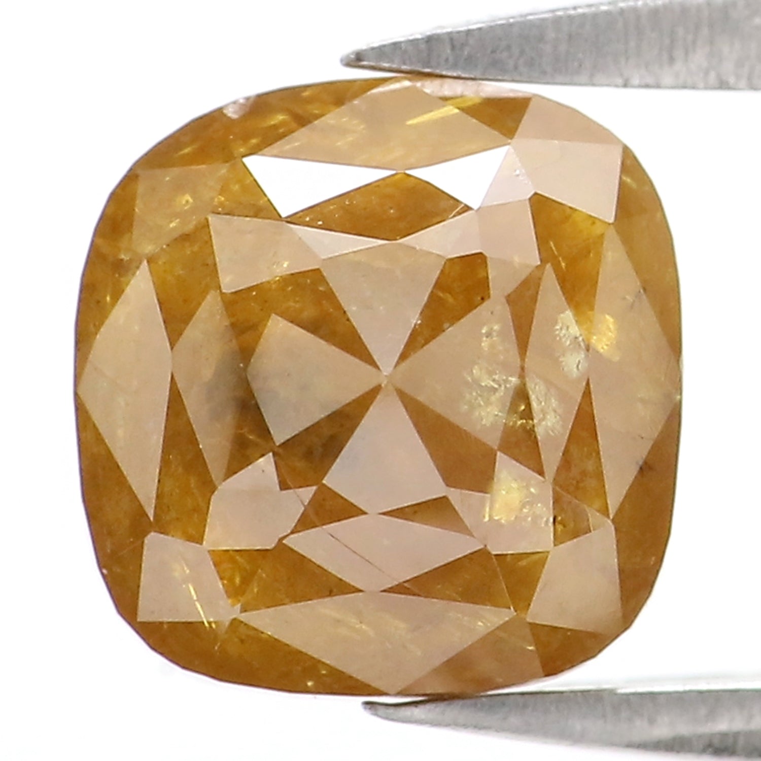 1.79 CT Natural Loose Cushion Shape Diamond Yellow Color Cushion Cut Diamond 7.00 MM Natural Yellow Color Cushion Rose Cut Diamond KQ2675