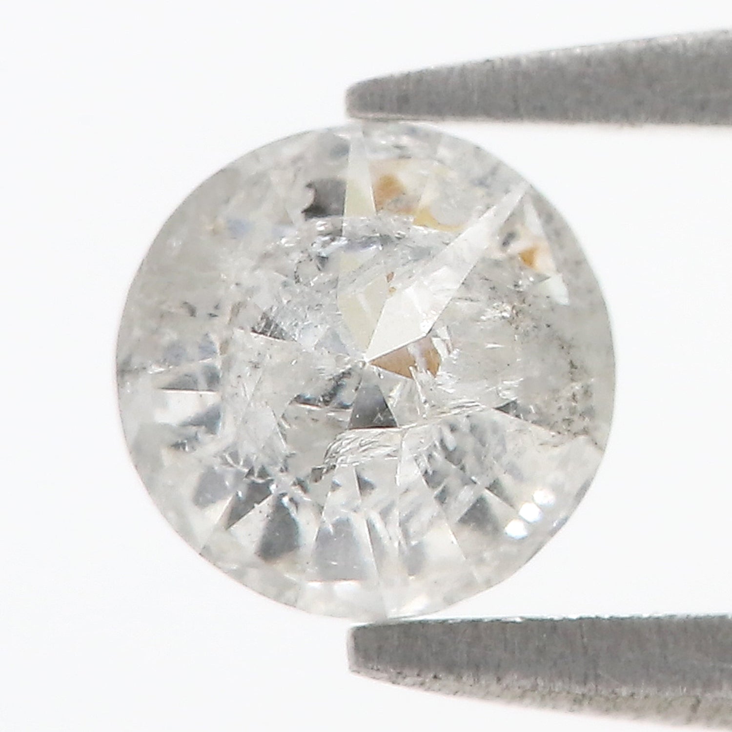 0.79 CT Natural Loose Round Shape Diamond Salt And Pepper Round Cut Diamond 5.60 MM Natural Black Grey Round Brilliant Cut Diamond LQ478