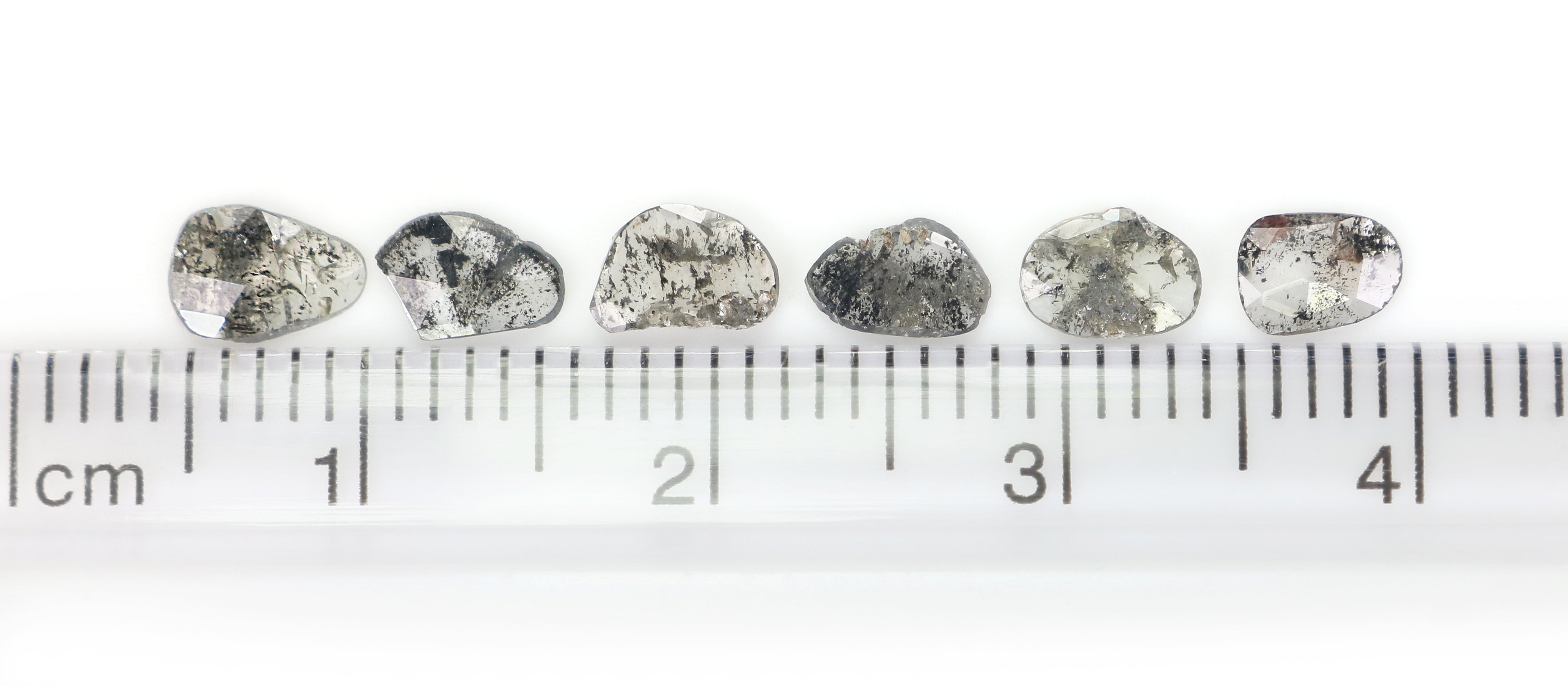 0.99 CT Natural Loose Slice Shape Diamond Salt And Pepper Slice Cut Diamond 5.70 MM Natural Black Grey Diamond Irregular Cut Diamond L3470