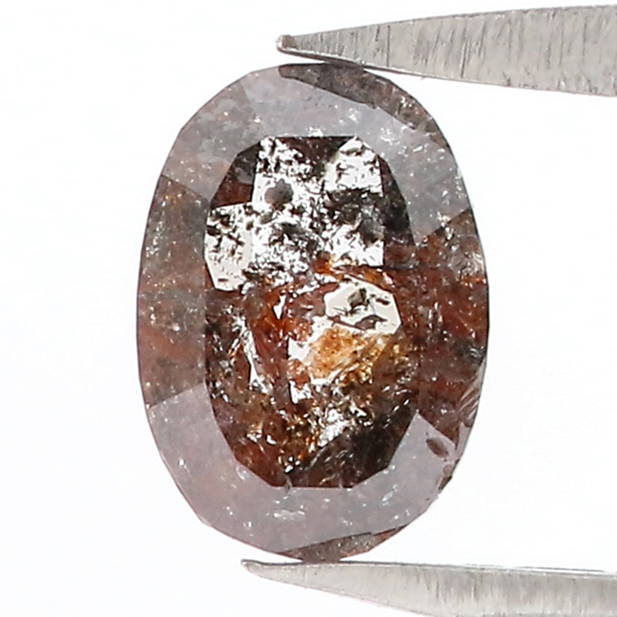 0.55 Ct Natural Loose Oval Shape Diamond Salt And Pepper Oval Cut Diamond 6.40 MM Natural Brown Color Diamond Oval Rose Cut Diamond QK2220