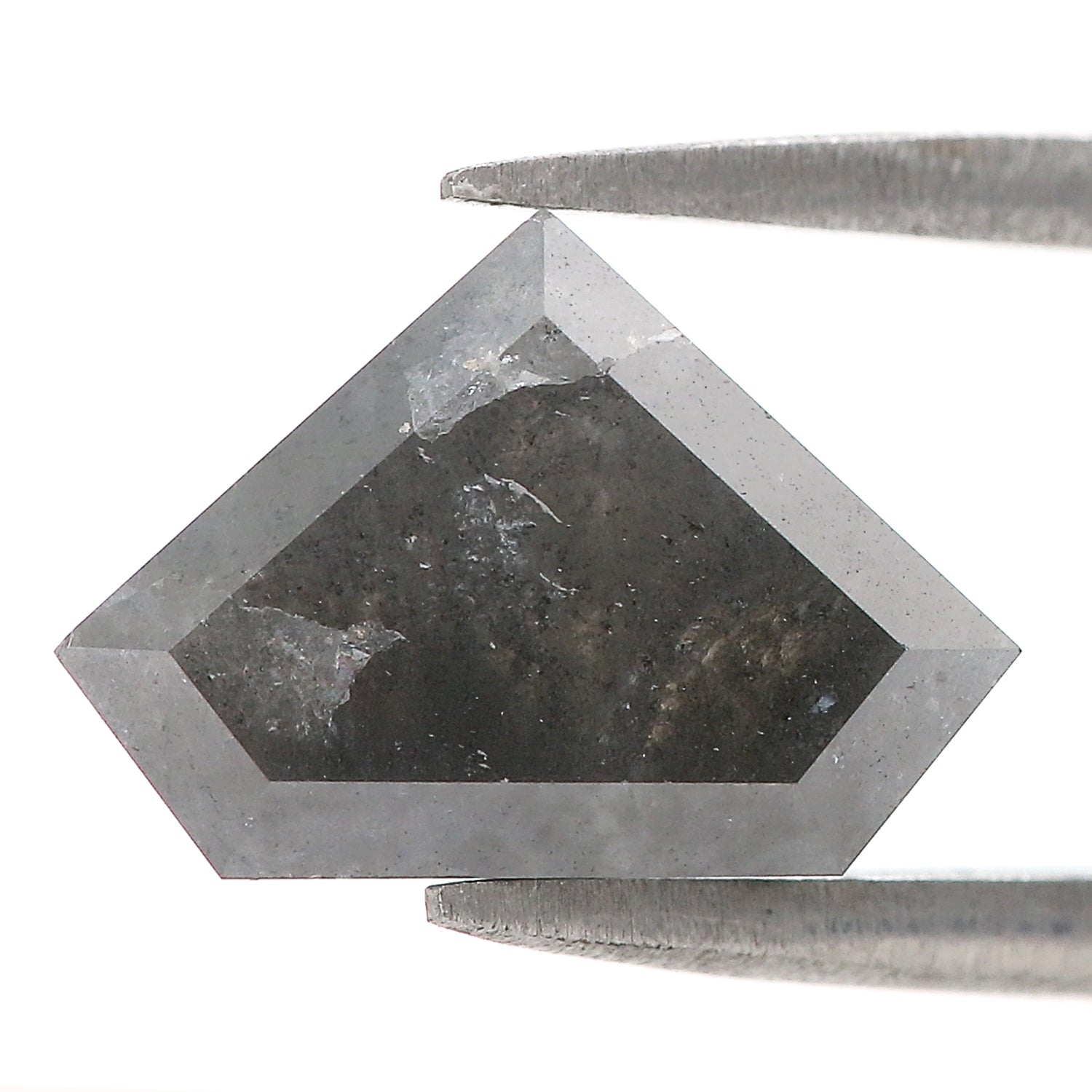 3.67 Ct Natural Loose Shield Shape Diamond Salt And Pepper Shield Shape Diamond 8.90 MM Natural Gray Color Shield Rose Cut Diamond QL982