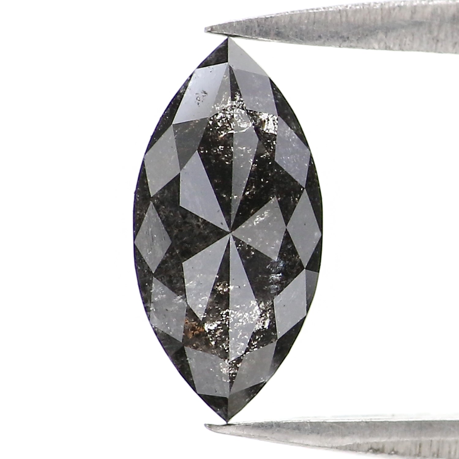 0.82 CT Natural Loose Marquise Shape Diamond Salt And Pepper Marquise Rose Cut Diamond 9.10 MM Black Grey Color Marquise Cut Diamond QL2875