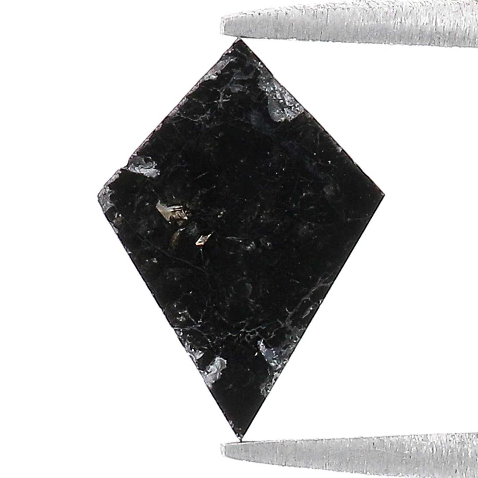 1.09 CT Natural Loose Kite Shape Diamond Black Color Kite Cut Diamond 10.55 MM Natural Black Color Diamond Kite Rose Cut Diamond N2591