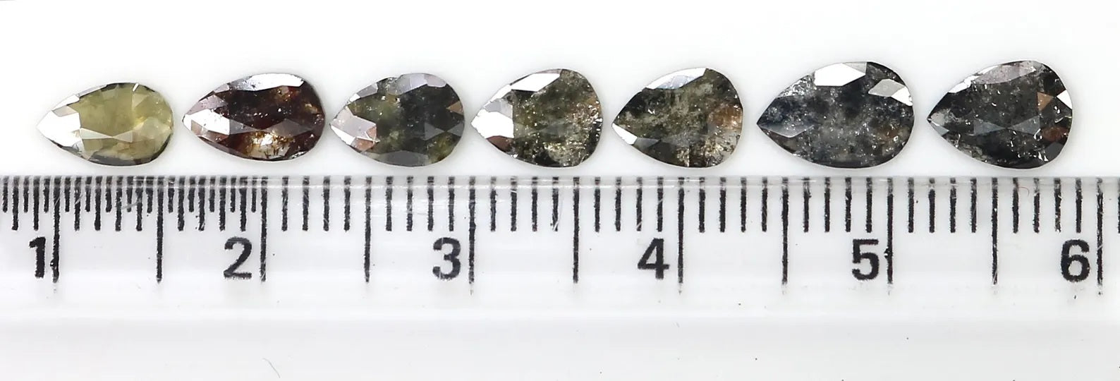 1.83 CT Natural Loose Pear Shape Diamond Salt And Pepper Pear Diamond 7.55 MM Natural Loose Black Grey Color Pear Rose Cut Diamond NQ2538