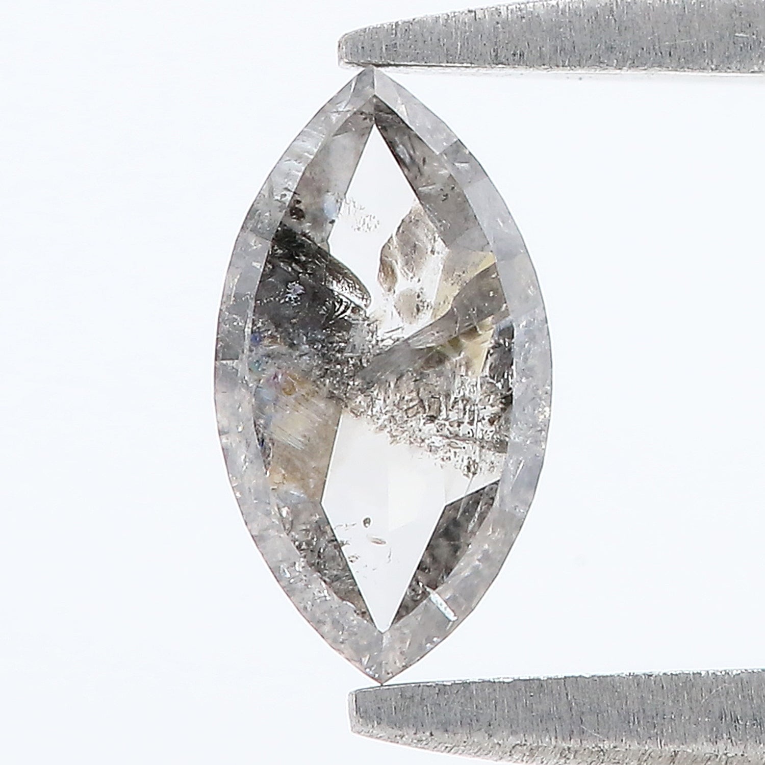 0.48 CT Natural Loose Marquise Shape Diamond Salt And Pepper Marquise Rose Cut Diamond 7.50 MM Black Grey Color Marquise Cut Diamond LQ1524