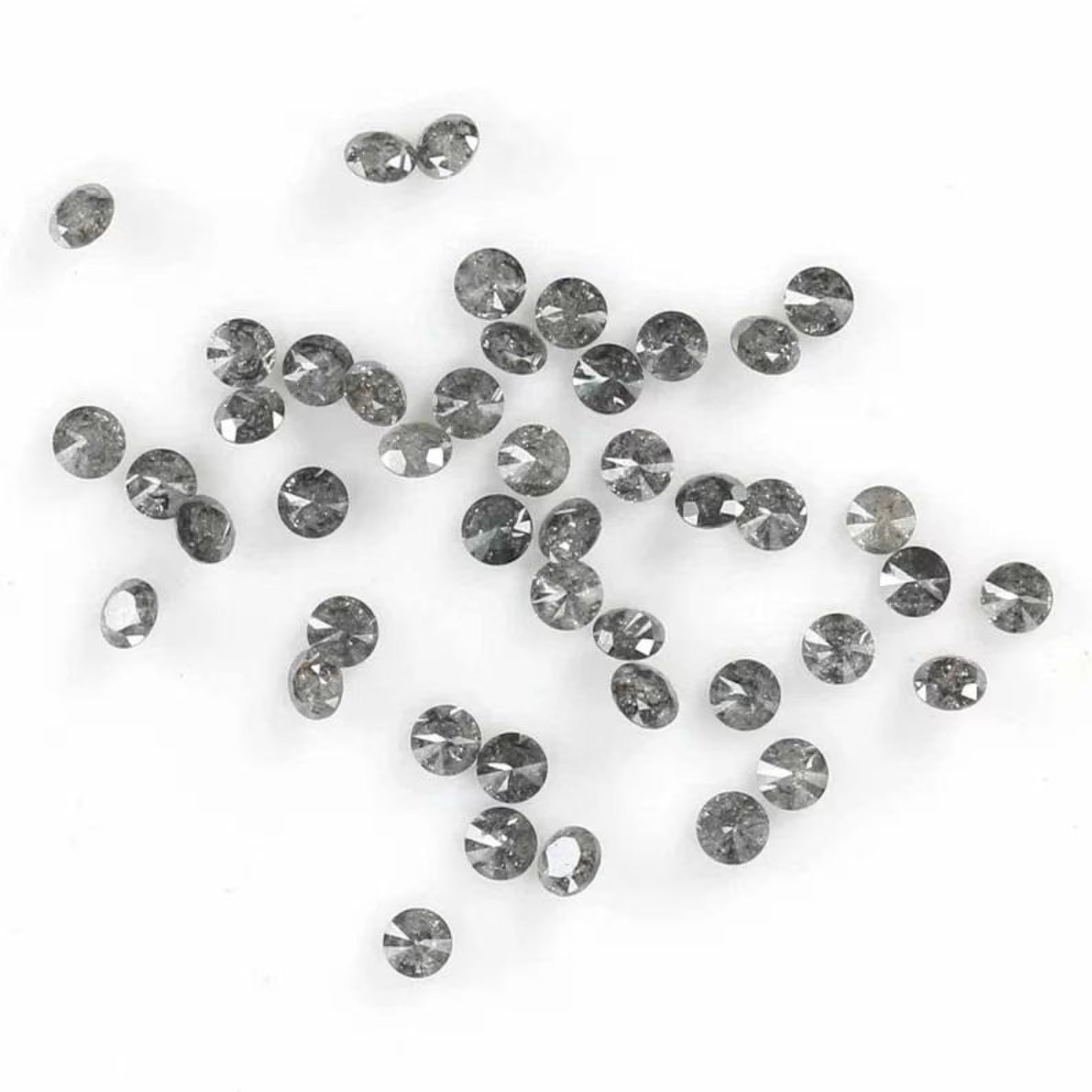 1.25 Ct Natural Loose Round Brilliant Cut Diamond Salt And Pepper Diamond 1.80 MM Natural Diamond Black Grey Color Round Cut Diamond NQ833