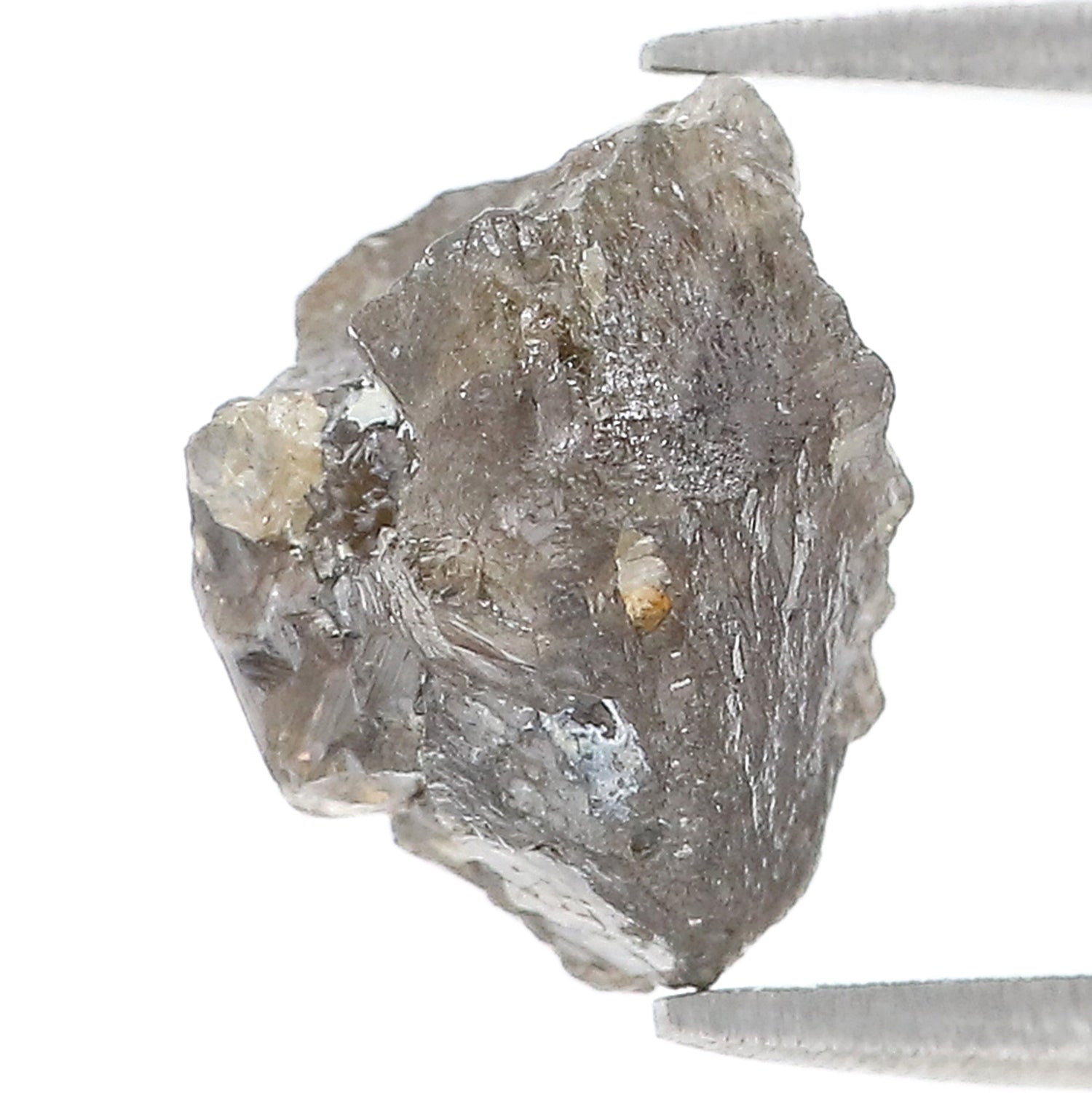 5.72 CT Natural Loose Rough Shape Diamond Black Color Rough Uncut Diamond 11.00 MM Natural Grey Color Rough Irregular Cut Diamond LQ3357