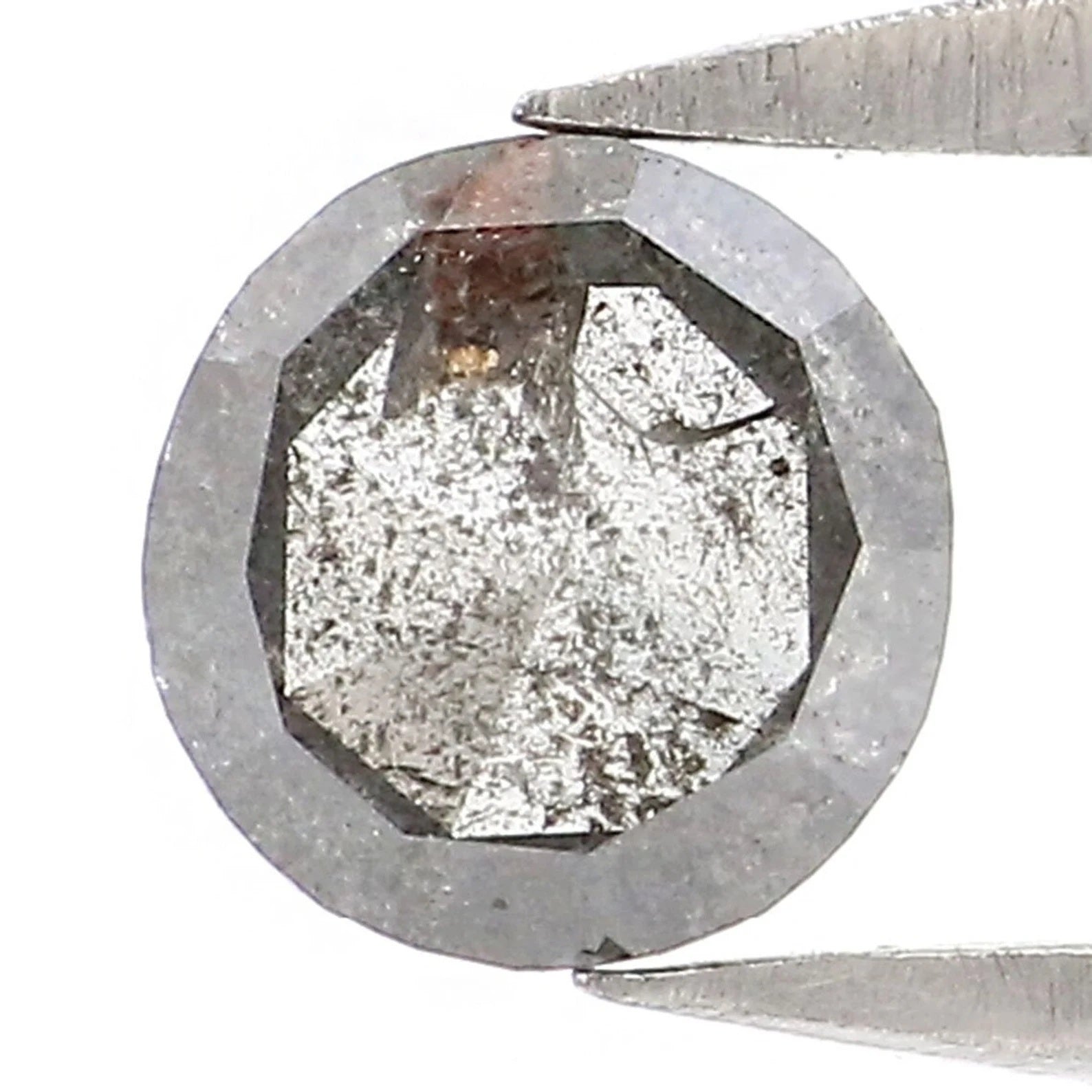 0.39 Ct Natural Loose Round Shape Diamond Salt And Pepper Round Diamond 4.65 MM Natural Black Gray Color Round Rose Cut Diamond NQ2041