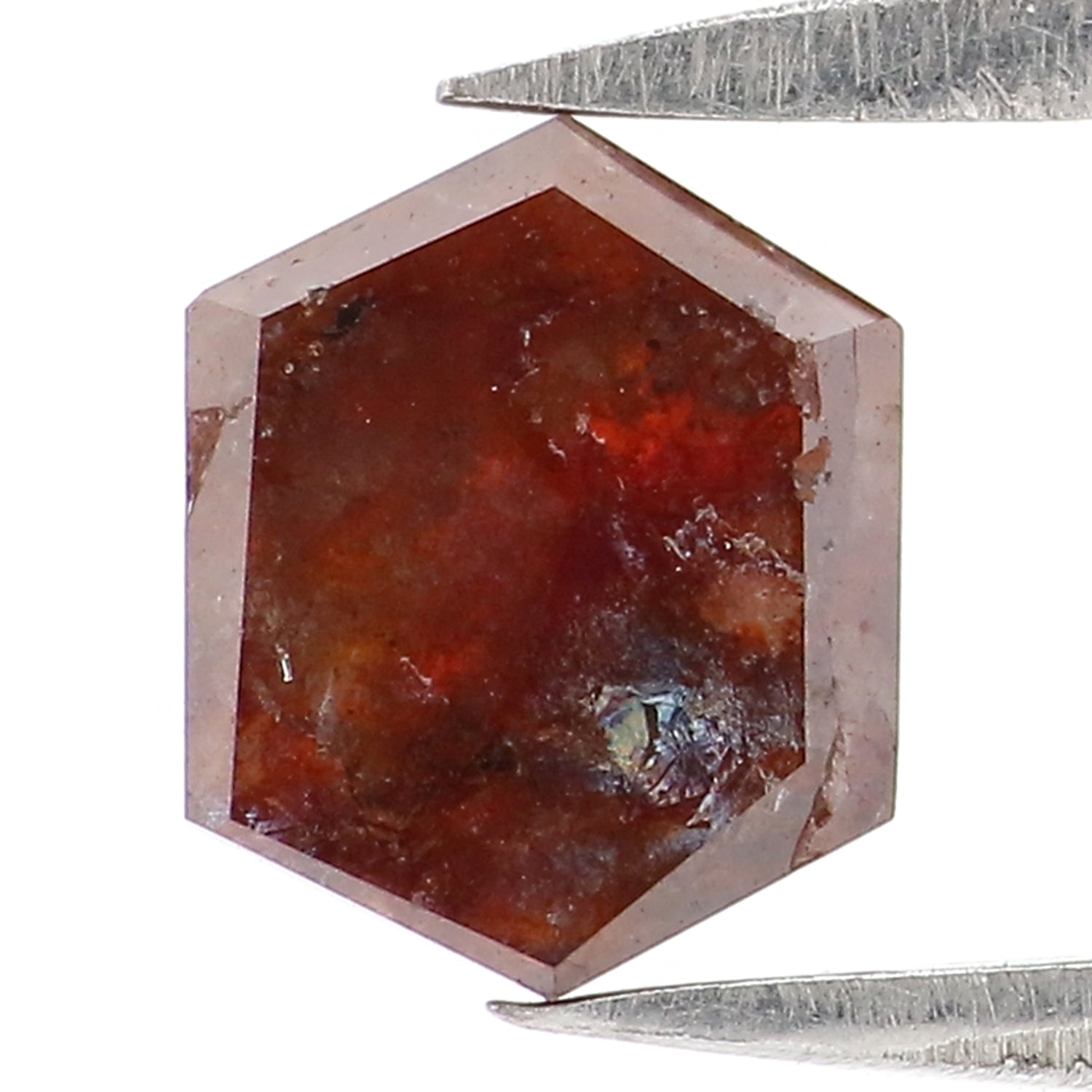 0.96 CT Natural Loose Hexagon Shape Diamond Brown Color Hexagon Cut Diamond 6.80 MM Natural Brown Diamond Hexagon Rose Cut Diamond QL2850