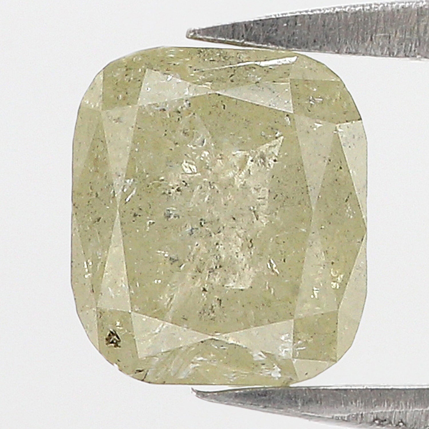 1.70 CT Natural Loose Cushion Shape Diamond Yellow Color Cushion Cut Diamond 7.10 MM Natural Grey Color Cushion Rose Cut Diamond QL7412