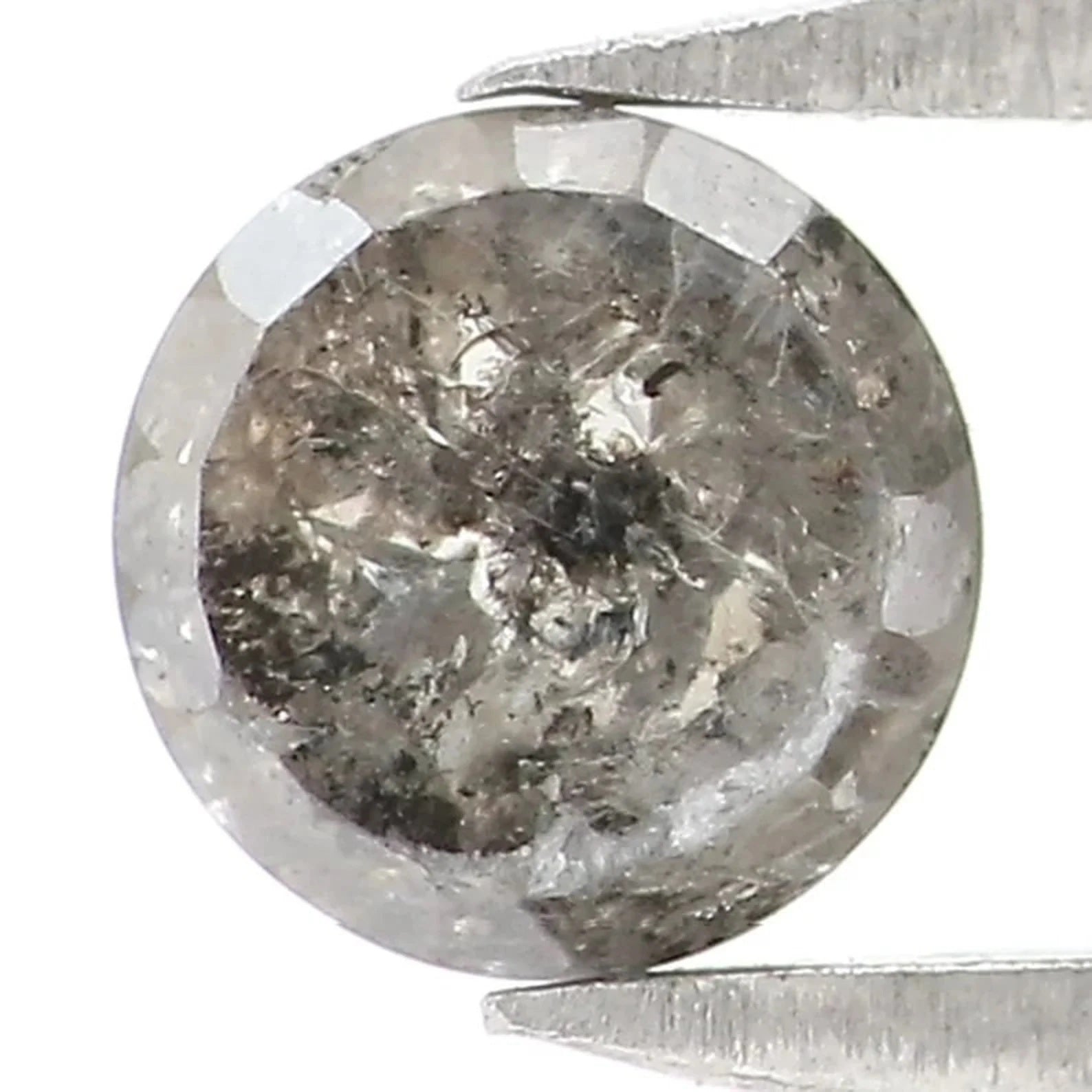 0.58 CT Natural Loose Round Shape Diamond Salt And Pepper Round Cut Diamond 4.75 MM Natural Black Grey Color Round Rose Cut Diamond NQ2309