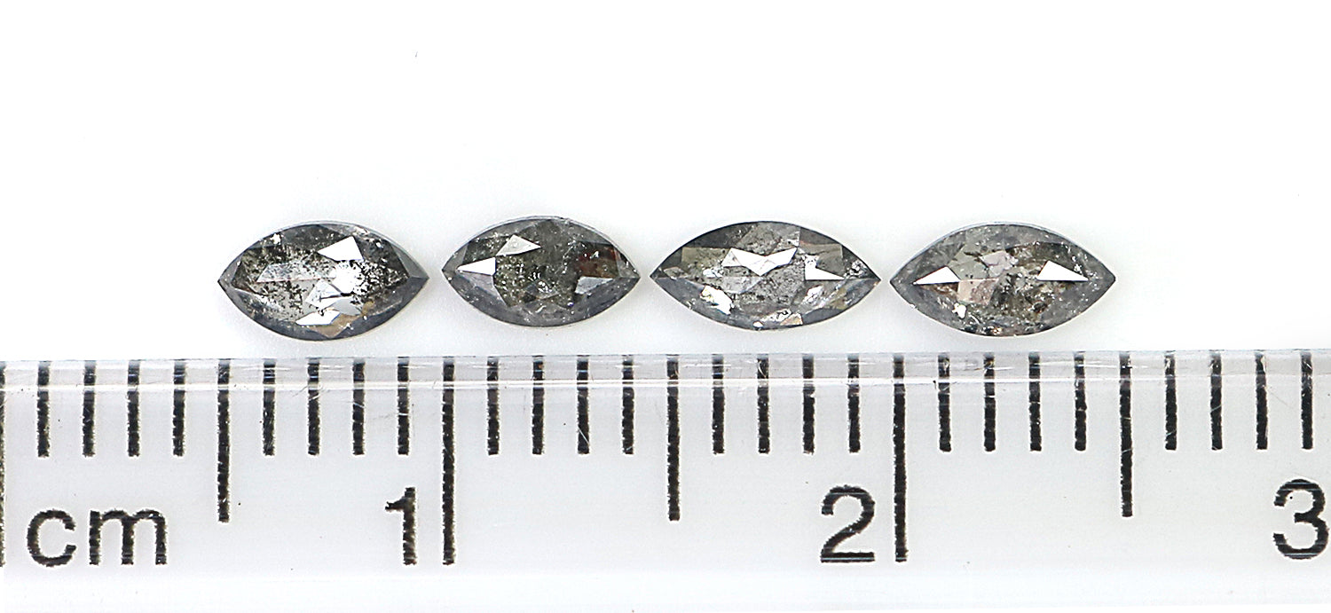 0.57 CT Natural Loose Marquise Shape Diamond Salt And Pepper Marquise Cut Diamond 5.10 MM Black Grey Color Marquise Rose Cut Diamond LQ2760