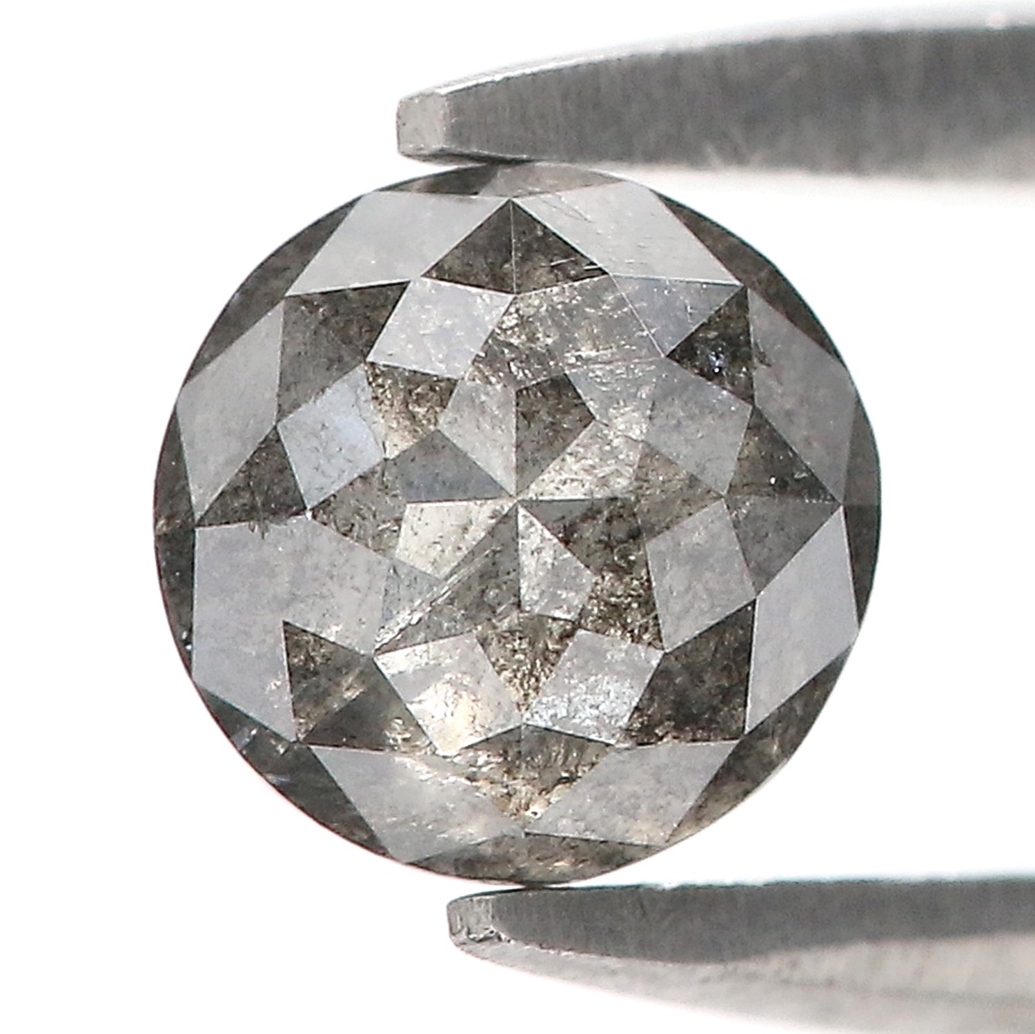 0.89 CT Natural Loose Round Rose Cut Diamond Salt And Pepper Round Diamond 5.60 MM Natural Loose Black Grey Round Rose Cut Diamond LQ1893