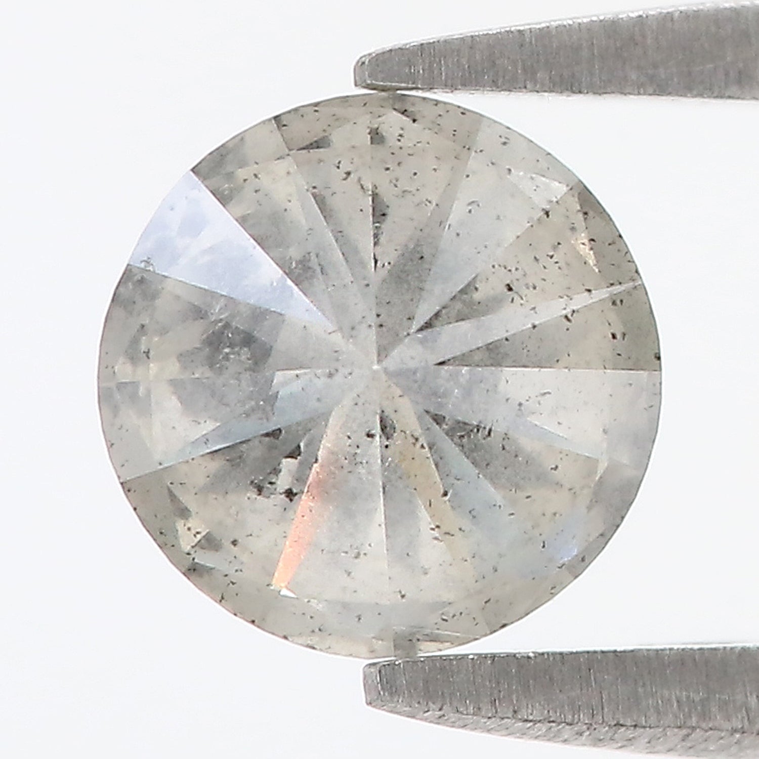 1.06 CT Natural Loose Round Shape Diamond Salt And Pepper Round Cut Diamond 6.60 MM Natural Grey Color Round Brilliant Cut Diamond LQ445