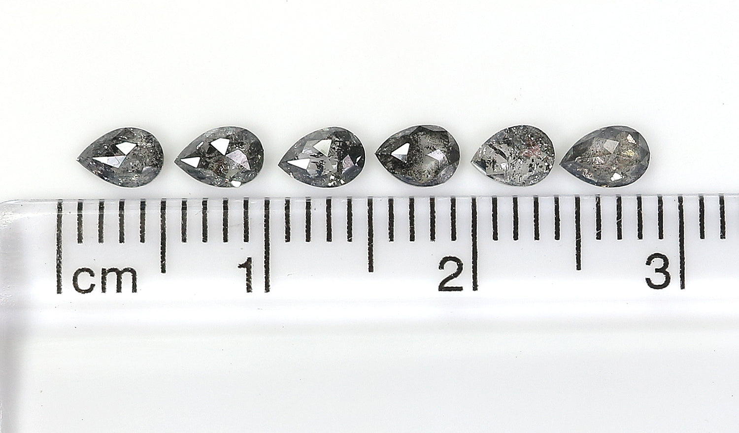 1.01 CT Natural Loose Pear Shape Diamond Salt And Pepper Pear Diamond 4.40 MM Natural Loose Black Grey Color Pear Rose Cut Diamond QL1275