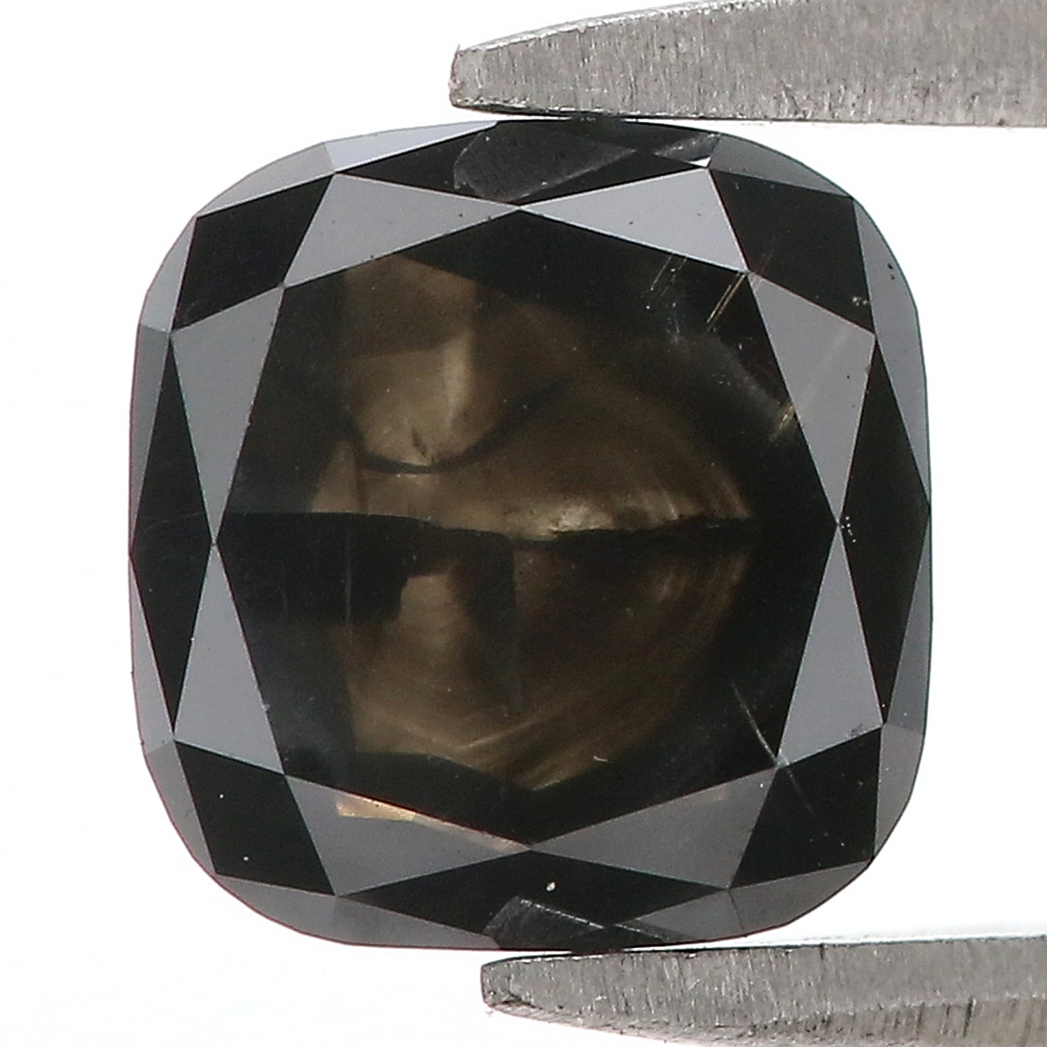 1.54 CT IGI Certified Natural Loose Cushion Modified Brilliant Cut Diamond Natural Black Color Diamond 7.15 MM Cushion Shape Diamond QL9398