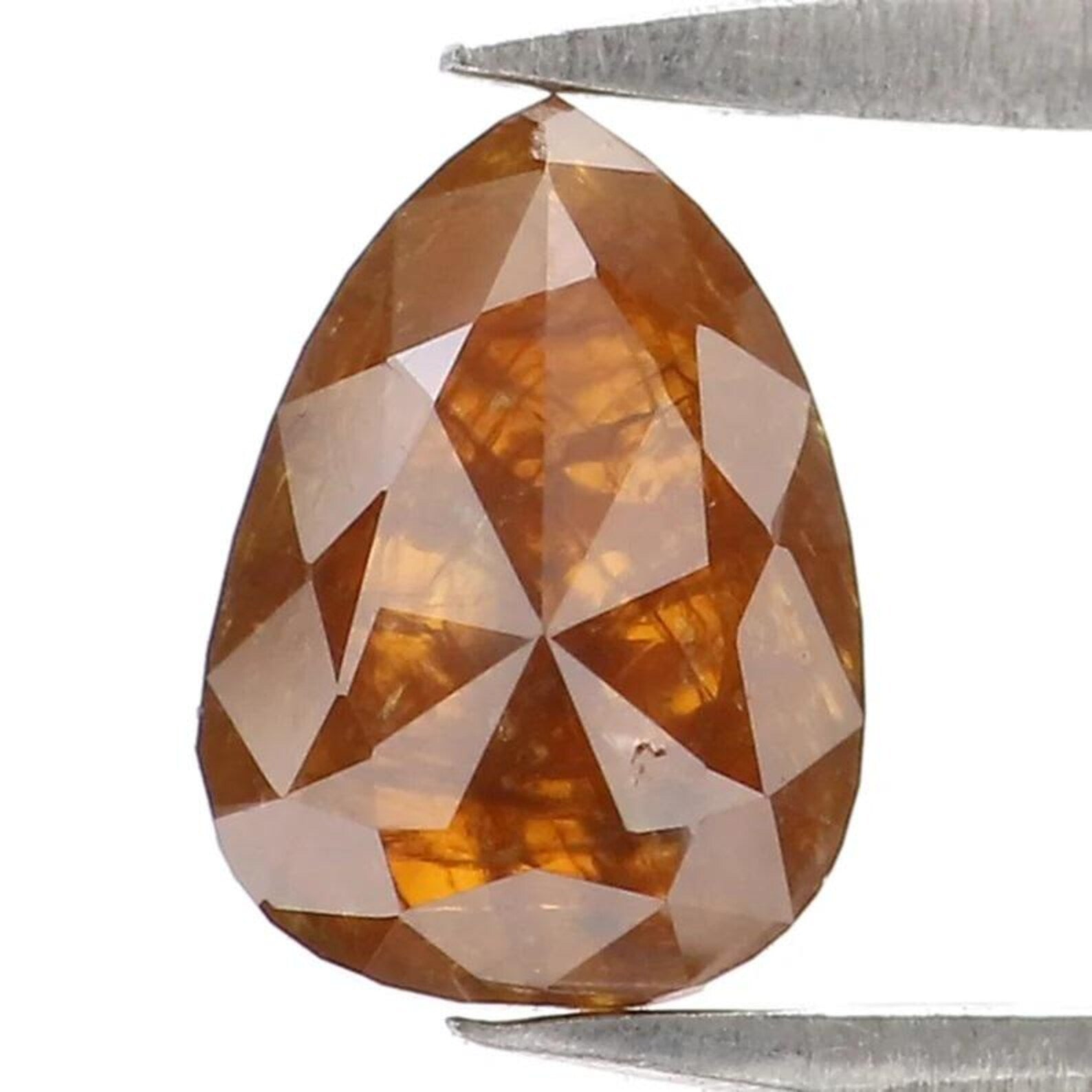 0.84 CT Natural Loose Pear Shape Diamond Brown Color Pear Diamond 6.95 MM Natural Loose Diamond Brown Color Pear Rose Cut Diamond NQ2369