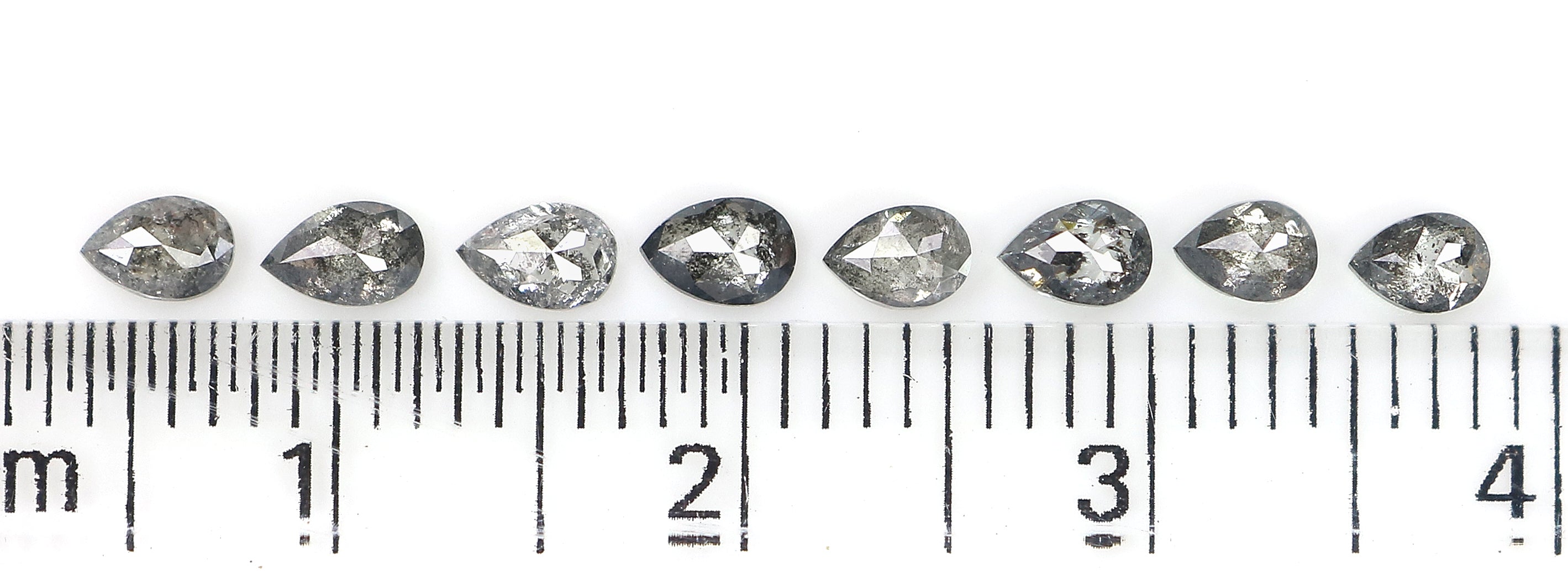 0.93 CT Natural Loose Pear Shape Diamond Salt And Pepper Pear Diamond 3.50 MM Natural Loose Black Grey Color Pear Rose Cut Diamond LQ1295