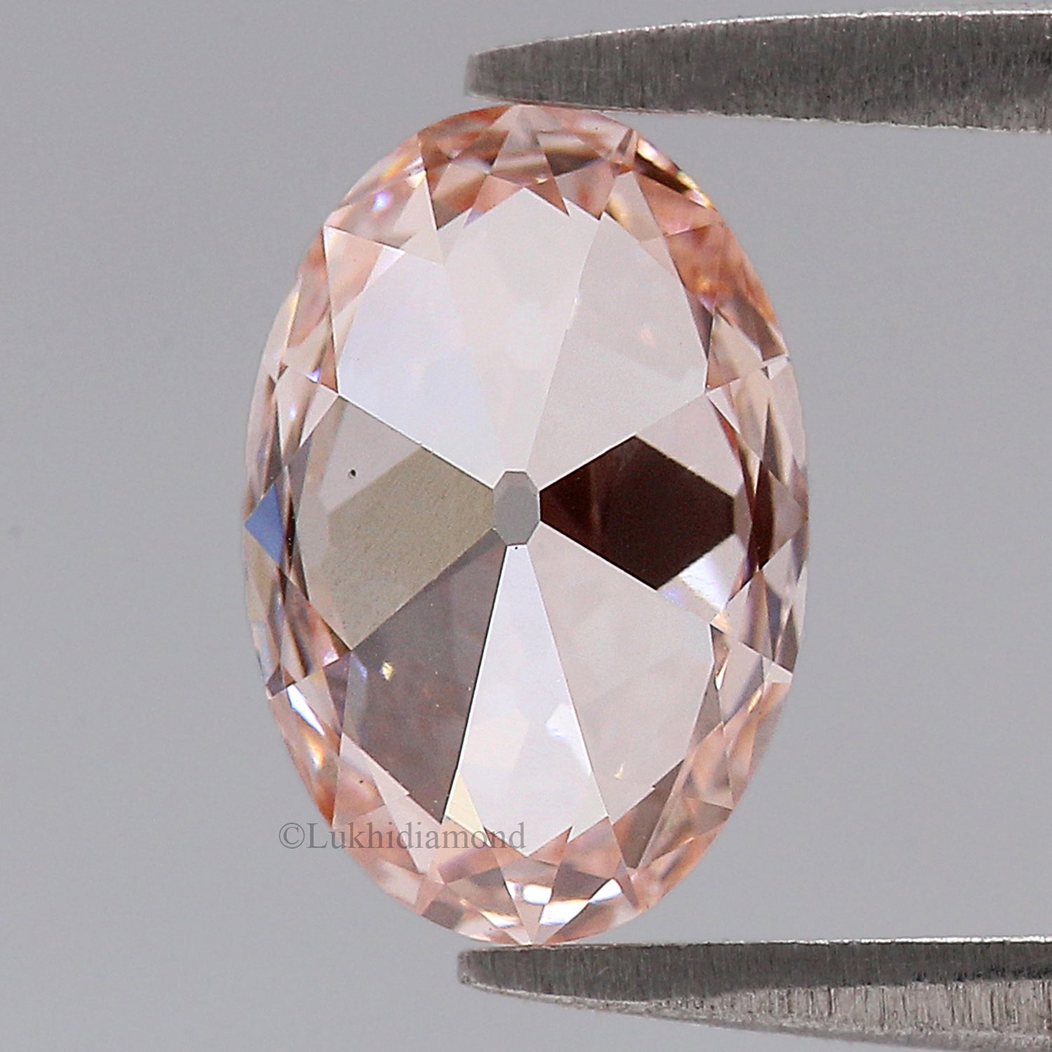 1.57 CT IGI Certified Oval Old European Cut Diamond Fancy Vivid Pink Color VS1 Clarity Diamond Lab Grown Diamond Lab Created Diamond L3575