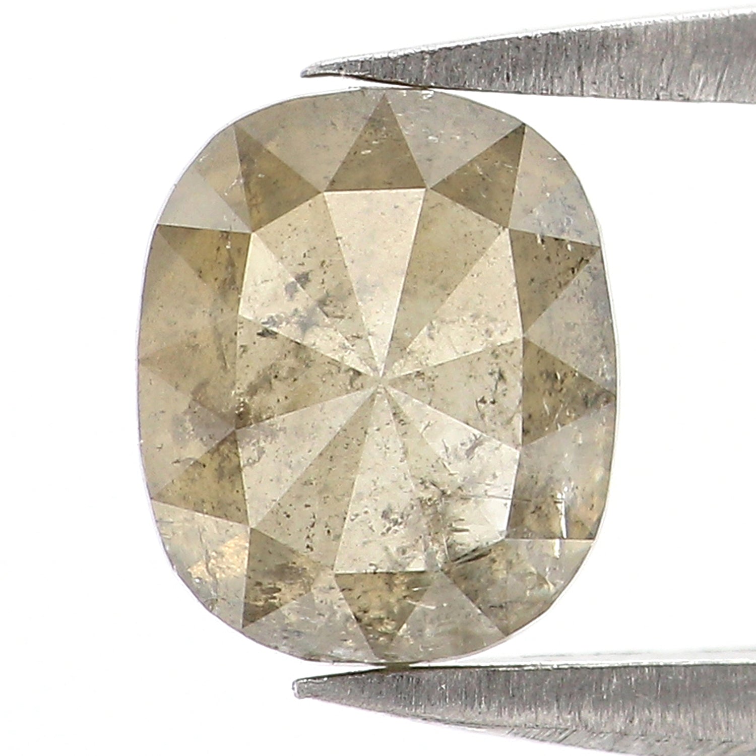 1.29 CT Natural Loose Cushion Shape Diamond Grey Yellow Color Cushion Rose Cut Diamond 6.80 MM Grey Yellow Cushion Shape Diamond QL7333