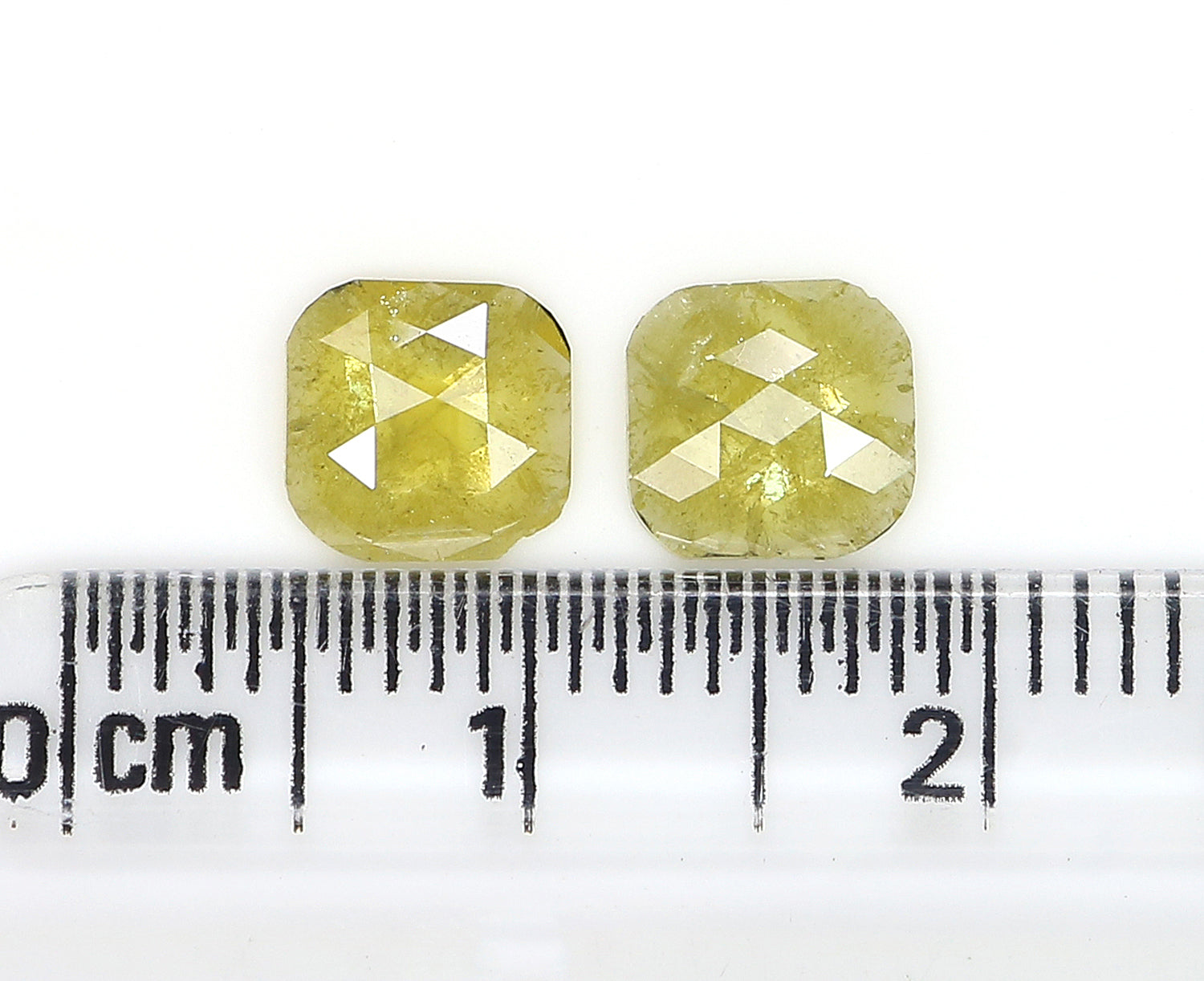 1.24 CT Natural Loose Cushion Shape Pair Diamond Yellow Color Cushion Rose Cut Diamond 6.25 MM Natural Loose Cushion Cut Pair Diamond LQ2988