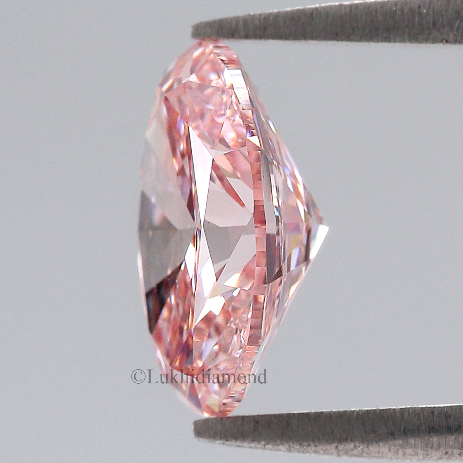 2.26 CT IGI Certified Oval Brilliant Cut Diamond Fancy Intense Pink Color VS1 Clarity Diamond Lab Grown Diamond Lab Created Diamond L3289