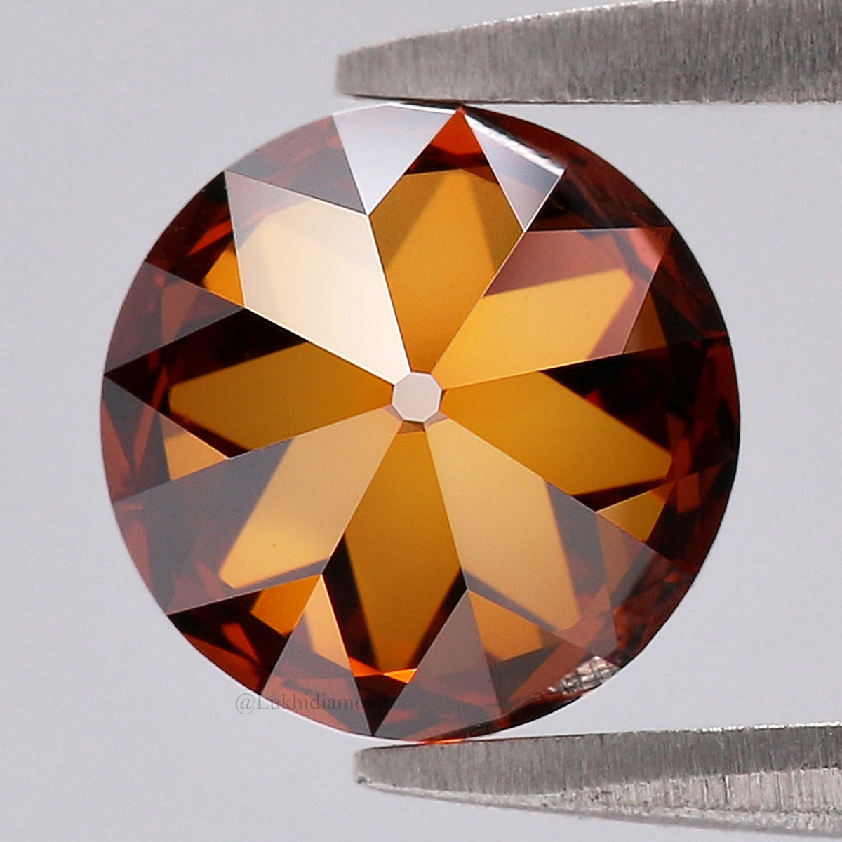 1.56 CT IGI Certified Round Old European Cut Diamond Fancy Deep Orange Color VS1 Clarity Lab Grown Diamond Lab Created Lab Diamond L3663