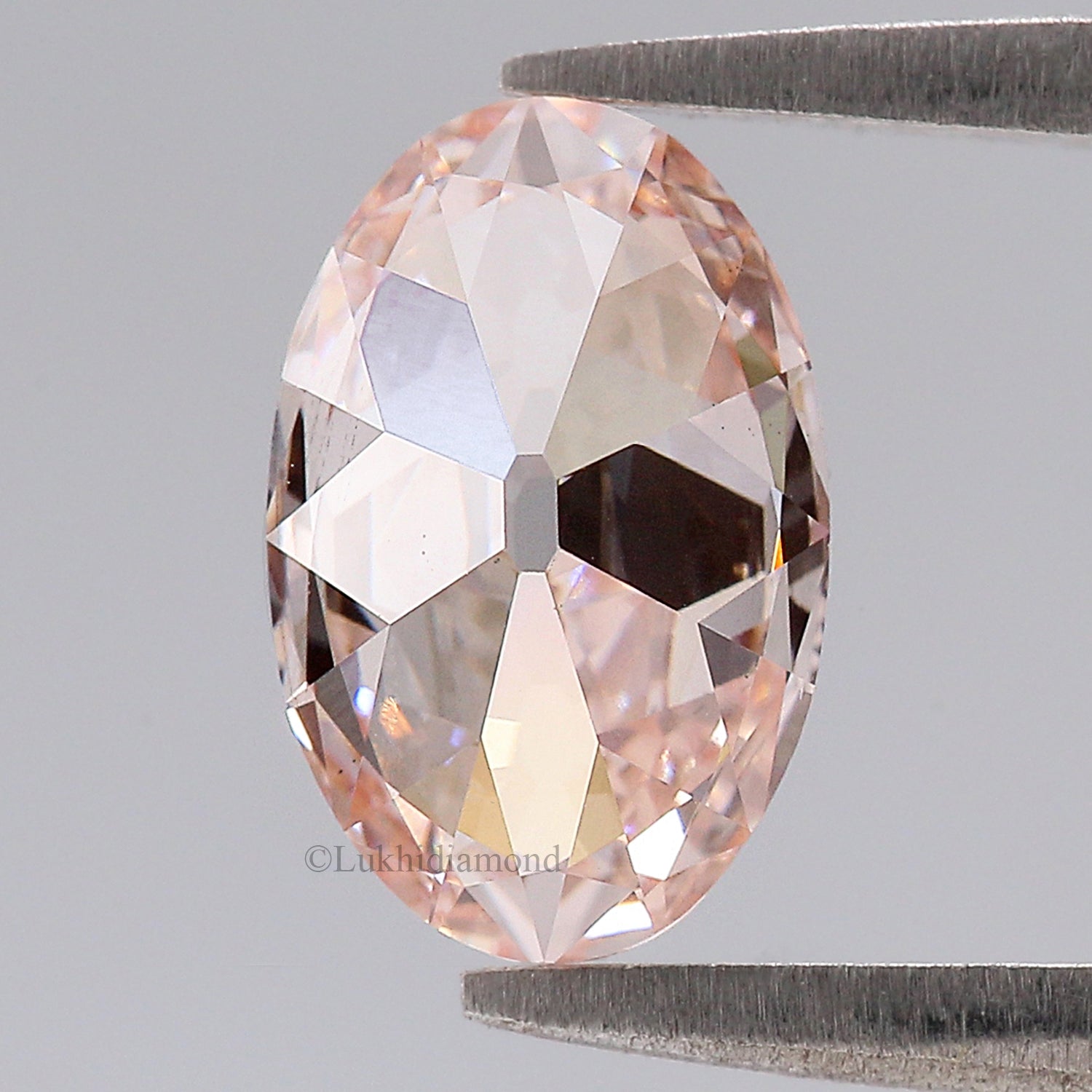 1.64 CT IGI Certified Oval Old European Cut Diamond Fancy Intense Pink Color VS2 Clarity Diamond Lab Grown Diamond Lab Created Diamond L3572