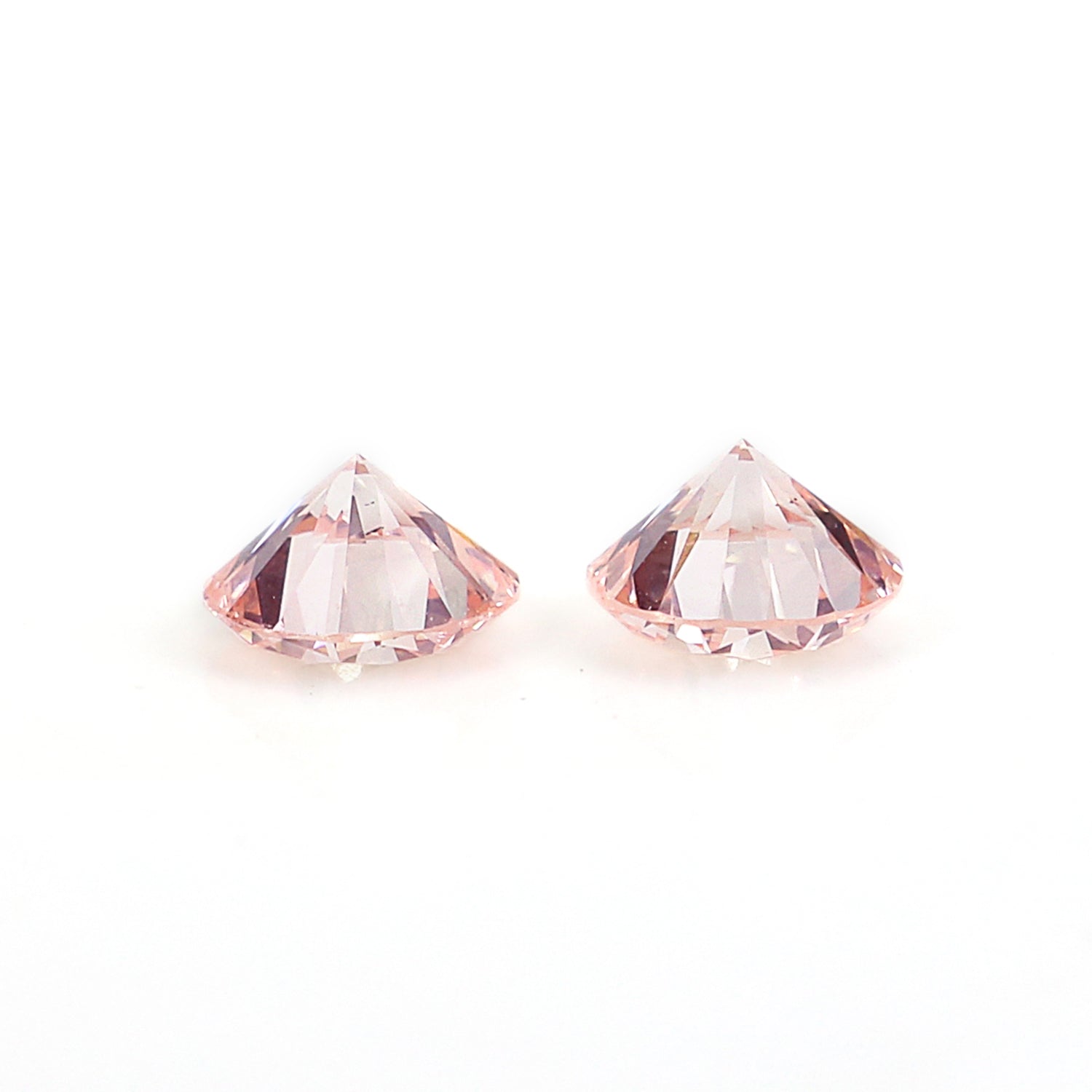 0.56 CT Lab Grown Round Brilliant Cut CVD Diamond VS1 Clarity Pink Color Round Cut Pair Diamond 4.20 MM Pink Color Round Shape Diamond KDL3548