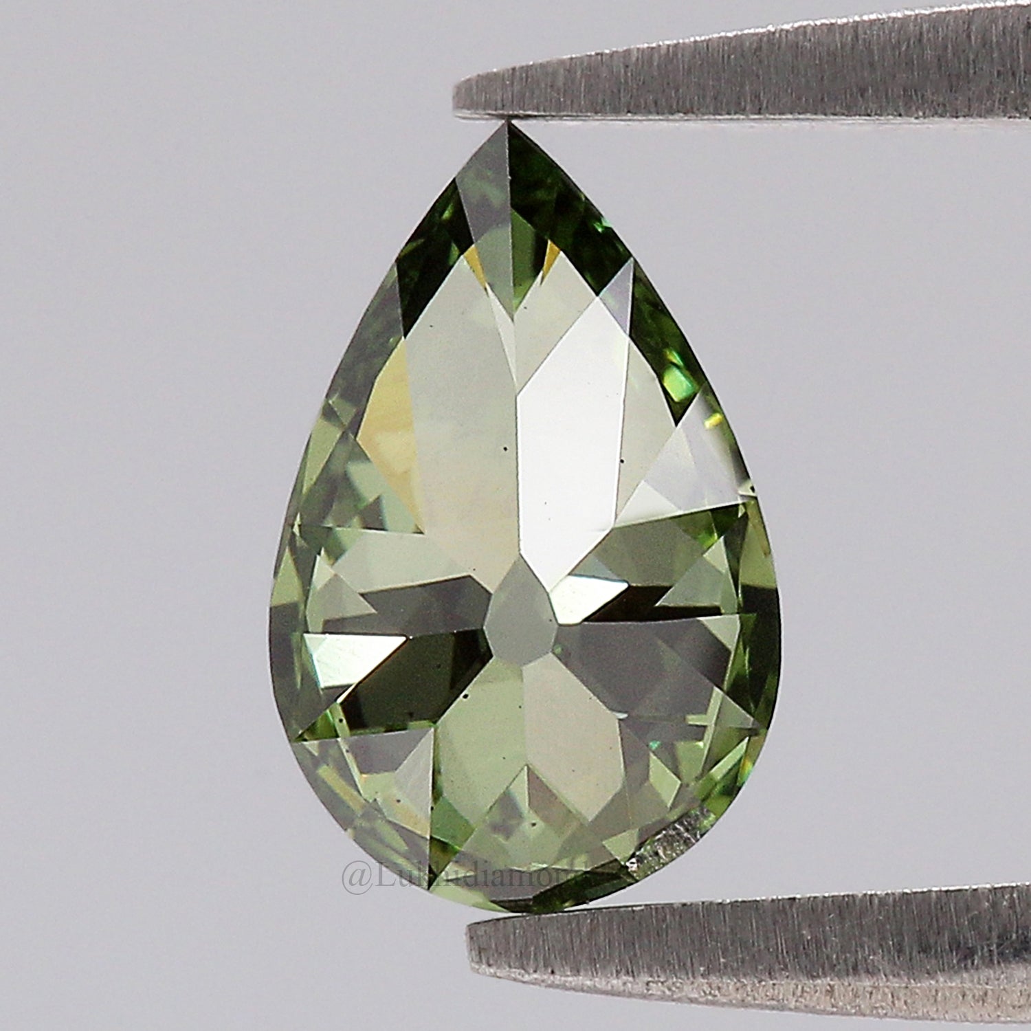 0.97 CT IGI Certified Pear Old European Cut Diamond Fancy Vivid Green Color VS1 Clarity Lab Grown Diamond Lab Created Lab Diamond L3662