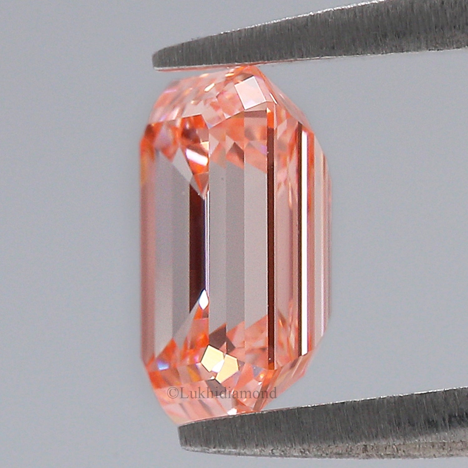 1.41 CT IGI Certified Emerald Cut Fancy Vivid Pink Color Diamond VS1 Clarity Diamond Lab Grown Diamond Lab Created Emerald CVD Diamond L3417