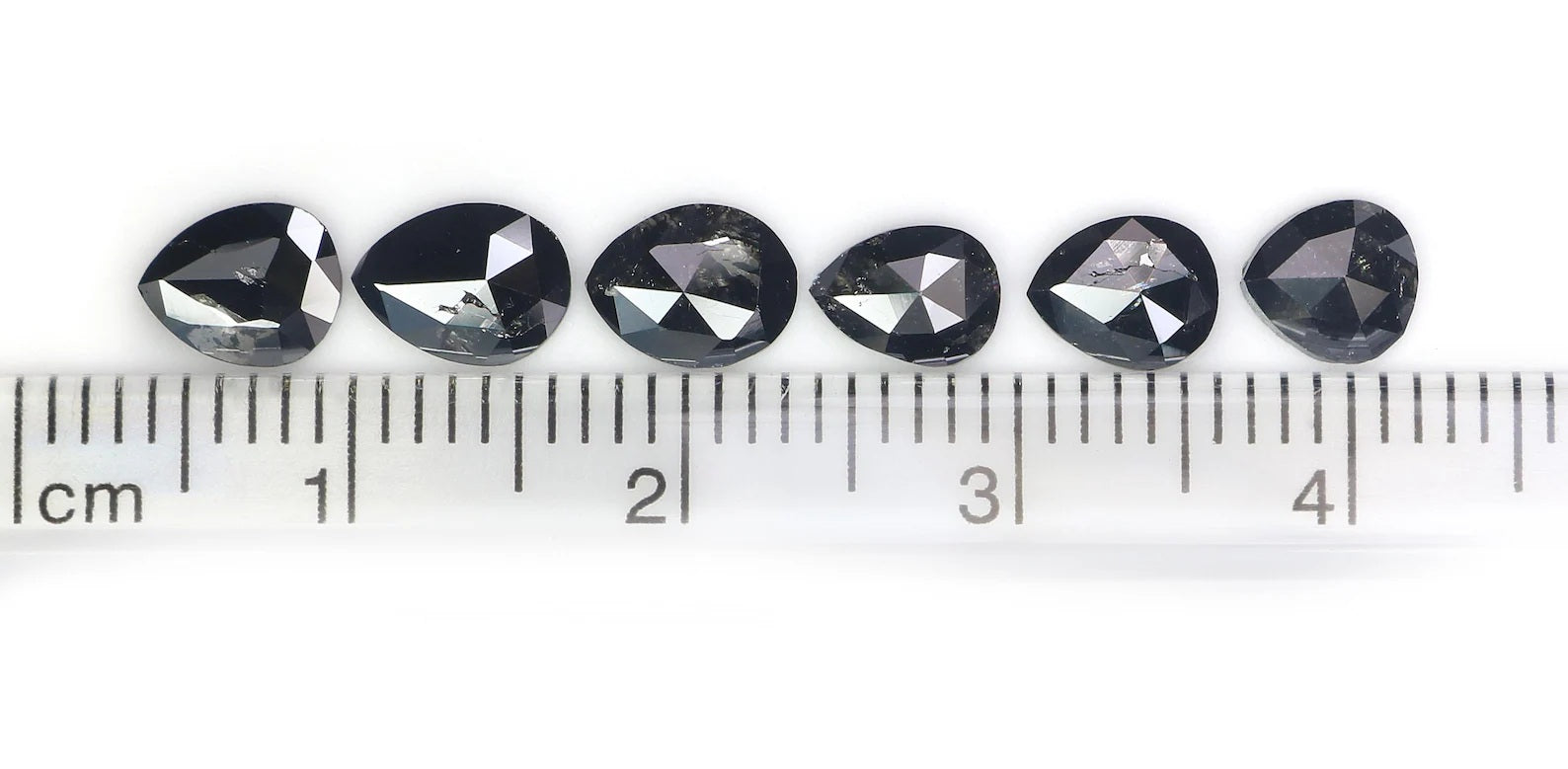 2.43 CT Natural Loose Pear Shape Diamond Black Color Pear Diamond 5.35 MM Natural Loose Diamond Black Color Pear Rose Cut Diamond NQ1691