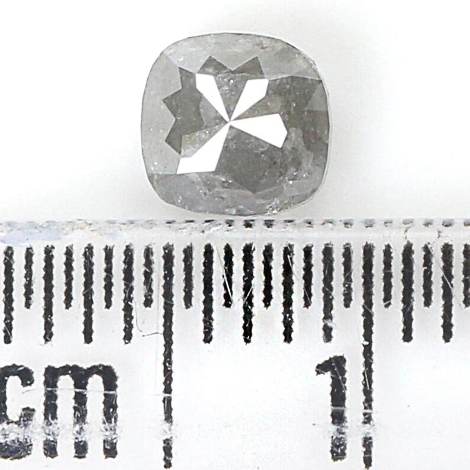 0.65 Ct Natural Loose Cushion Shape Diamond Salt And Pepper Cushion Diamond 4.80 MM Natural Black Grey Color Cushion Rose Cut Diamond NQ1768