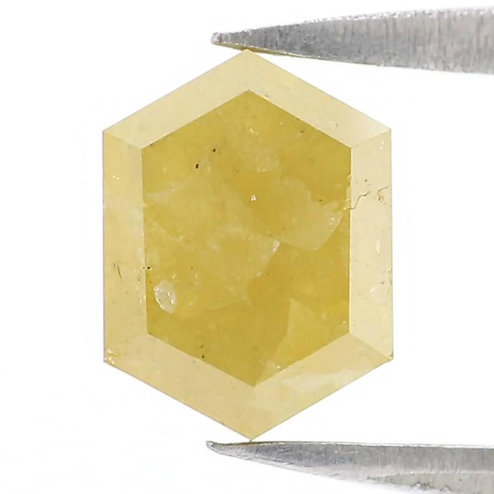 1.23 CT Natural Loose Hexagon Shape Diamond Yellow Color Hexagon Cut Diamond 7.15 MM Natural Yellow Color Hexagon Rose Cut Diamond NQ750