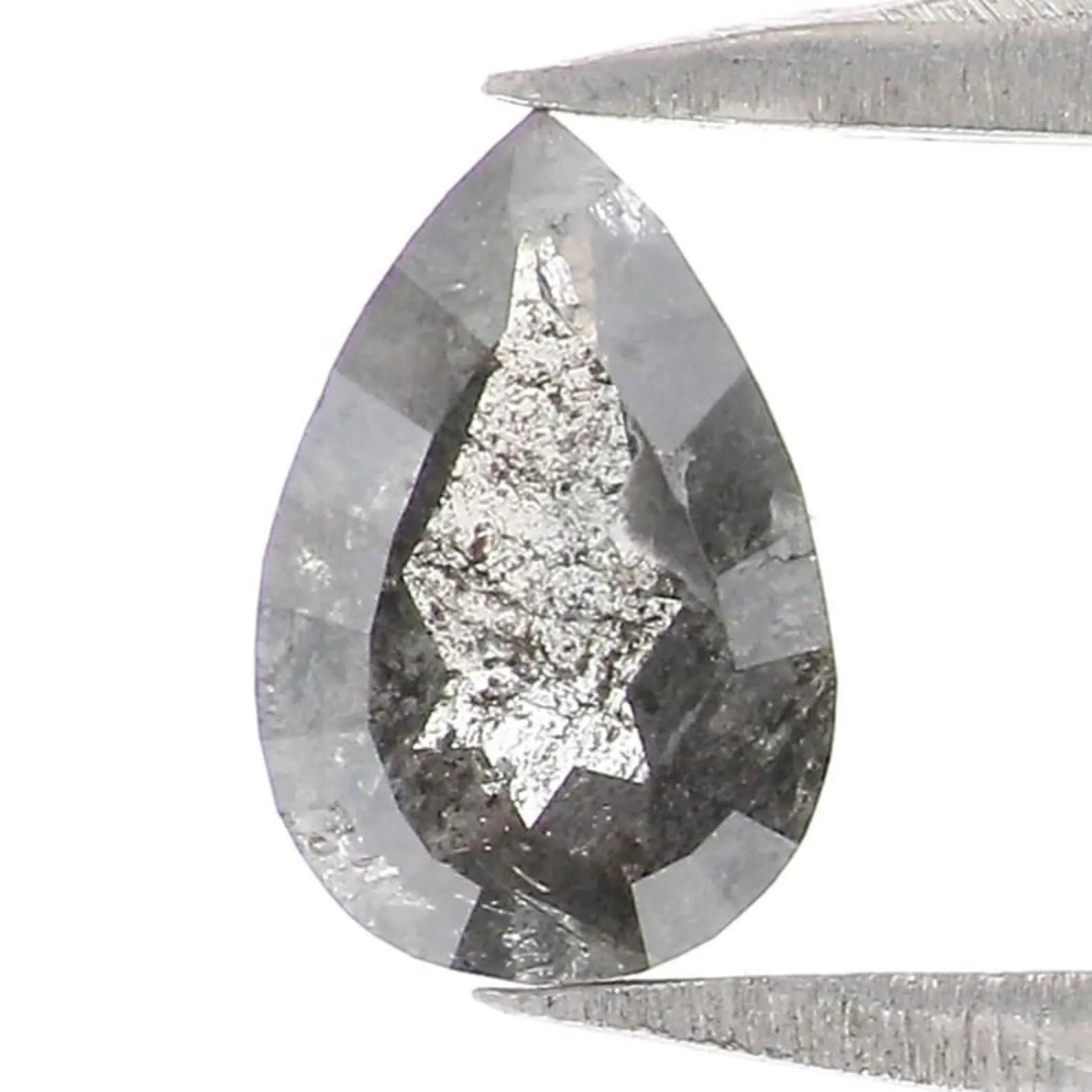0.32 CT Natural Loose Pear Shape Diamond Salt And Pepper Pear Diamond 5.80 MM Natural Loose Black Grey Color Pear Rose Cut Diamond NQ2122