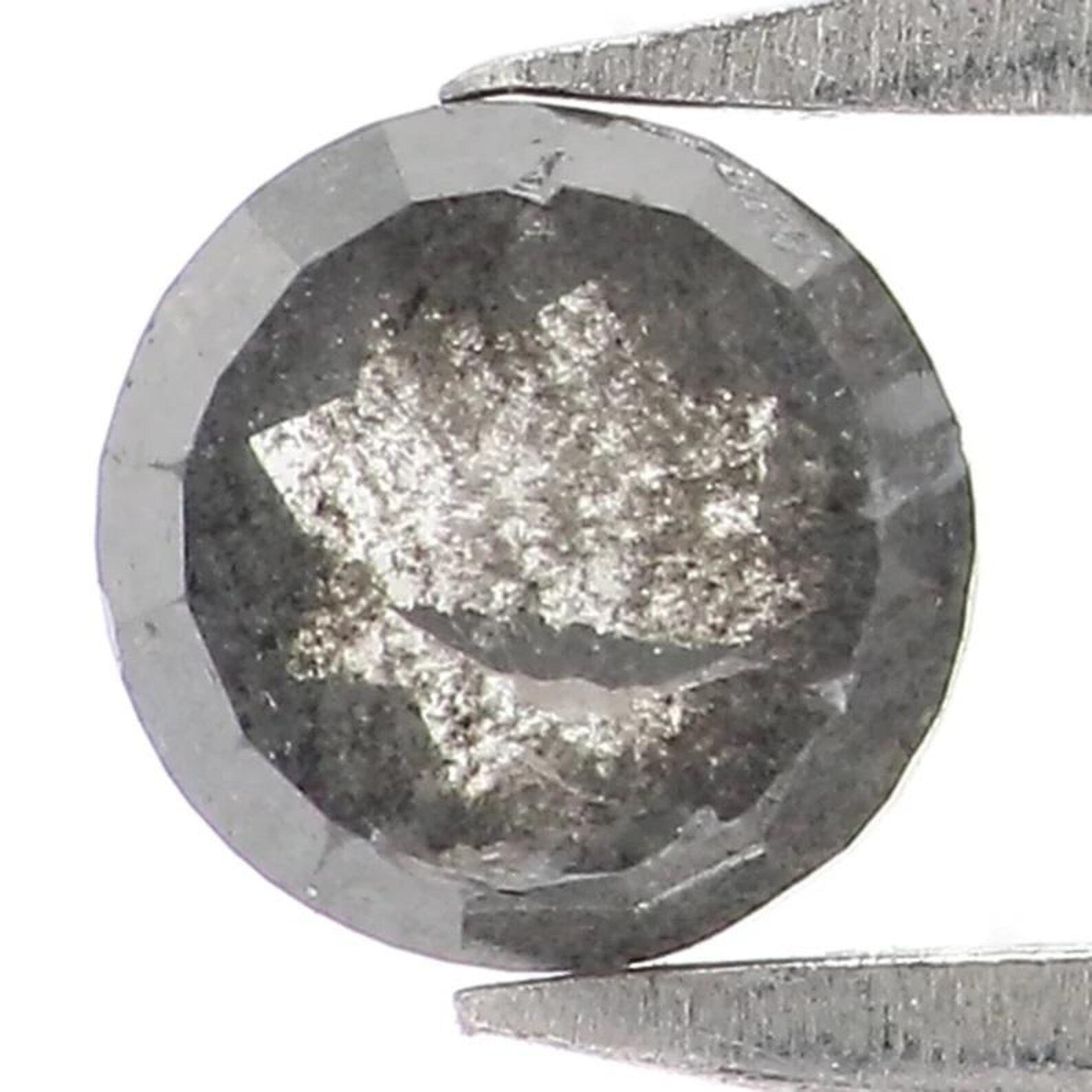 0.45 CT Natural Loose Round Shape Diamond Salt And Pepper Round Cut Diamond 4.50 MM Natural Black Grey Color Round Rose Cut Diamond NQ2312