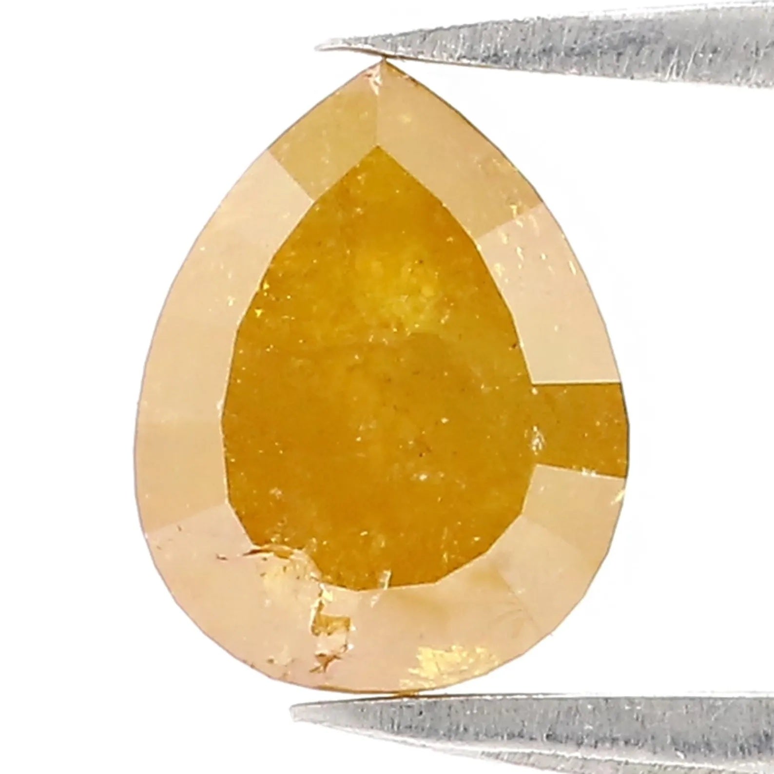 1.92 Ct Natural Loose Pear Shape Diamond Yellow Color Pear Cut Diamond 8.50 MM Natural Diamond Yellow Color Pear Rose Cut Diamond QN9131