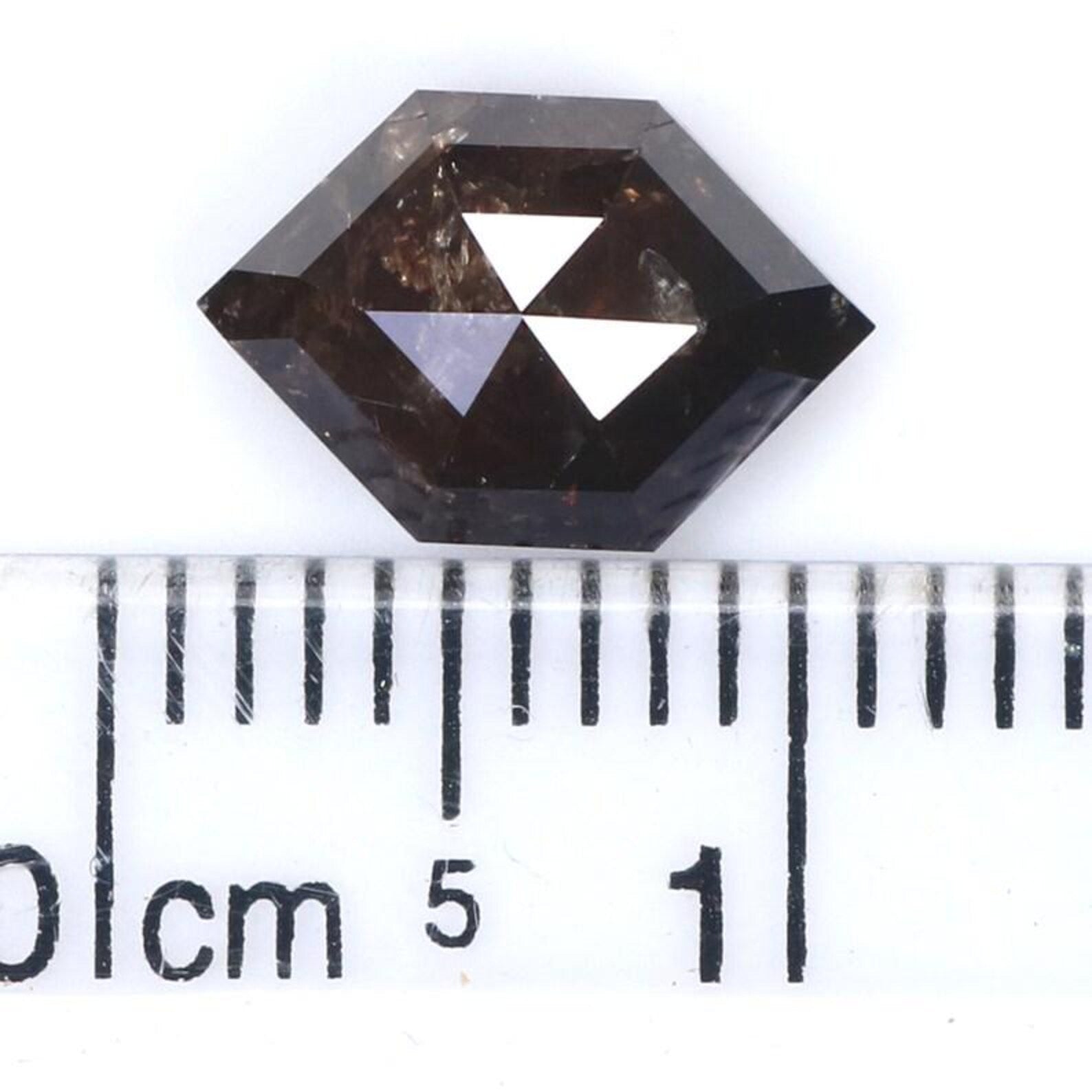 1.93 CT Natural Loose Hexagon Shape Diamond Brown Color Hexagon Diamond 9.80 MM Natural Loose Brown Color Hexagon Rose Cut Diamond NQ8285