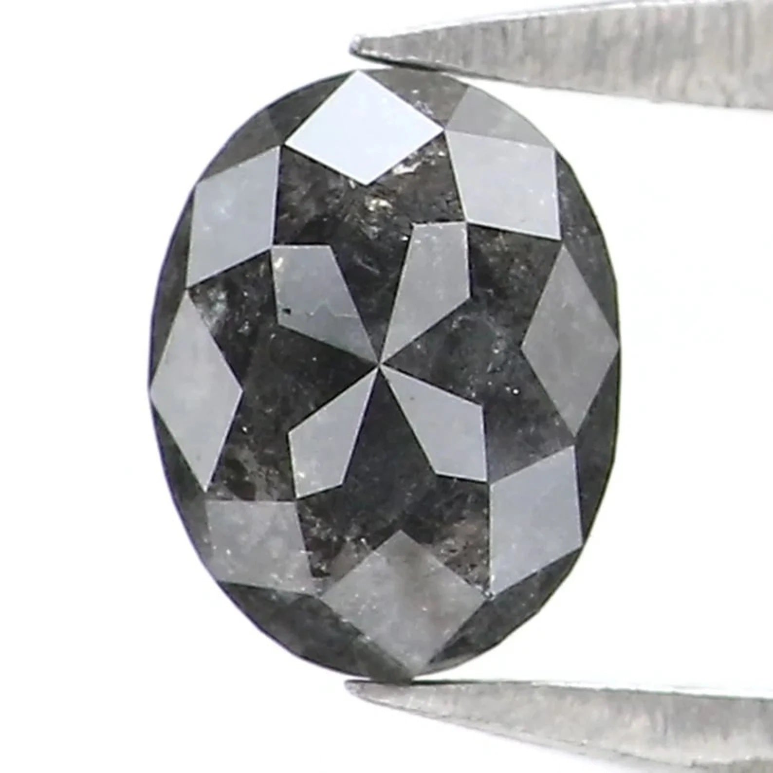 0.45 CT Natural Loose Oval Shape Diamond Salt And Pepper Oval Cut Diamond 5.15 MM Natural Diamond Black Grey Oval Rose Cut Diamond NQ2140