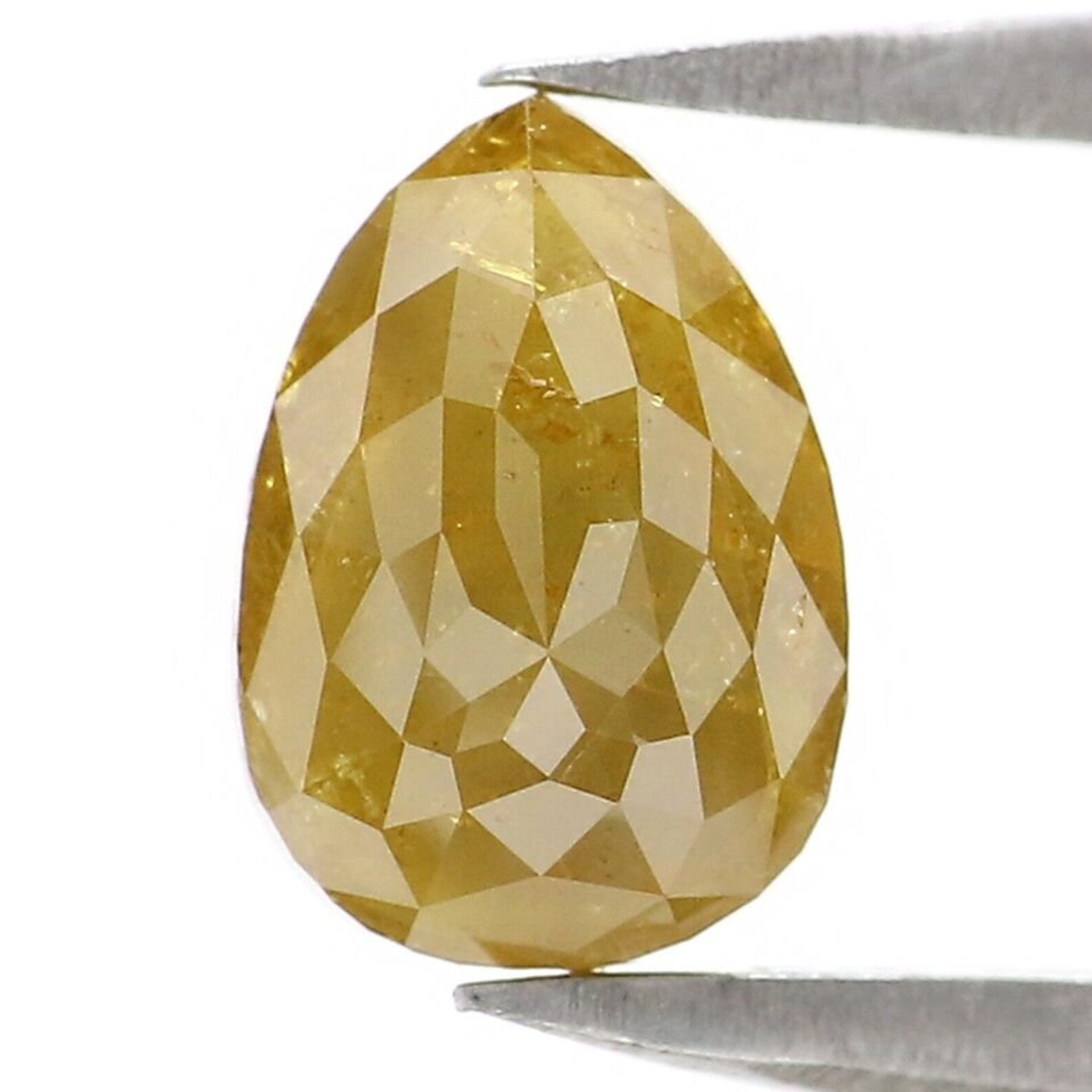 1.21 CT Natural Loose Pear Shape Diamond Yellow Color Pear Cut Diamond 7.40 MM Natural Loose Diamond Yellow Pear Rose Cut Diamond NQ9212