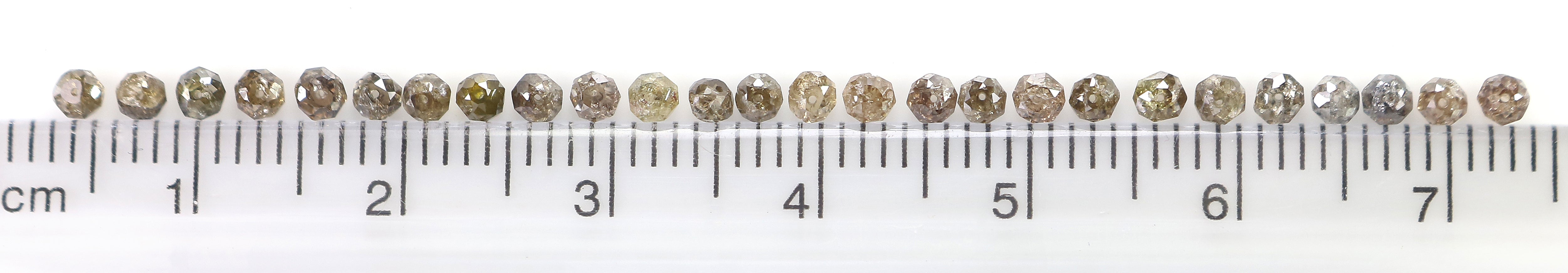 2.21 CT Natural Loose Bead Shape Diamond Brown Color Bead Cut Diamond 2.30 MM Natural Loose Brown Color Diamond Bead Rose Cut Diamond LQ1681