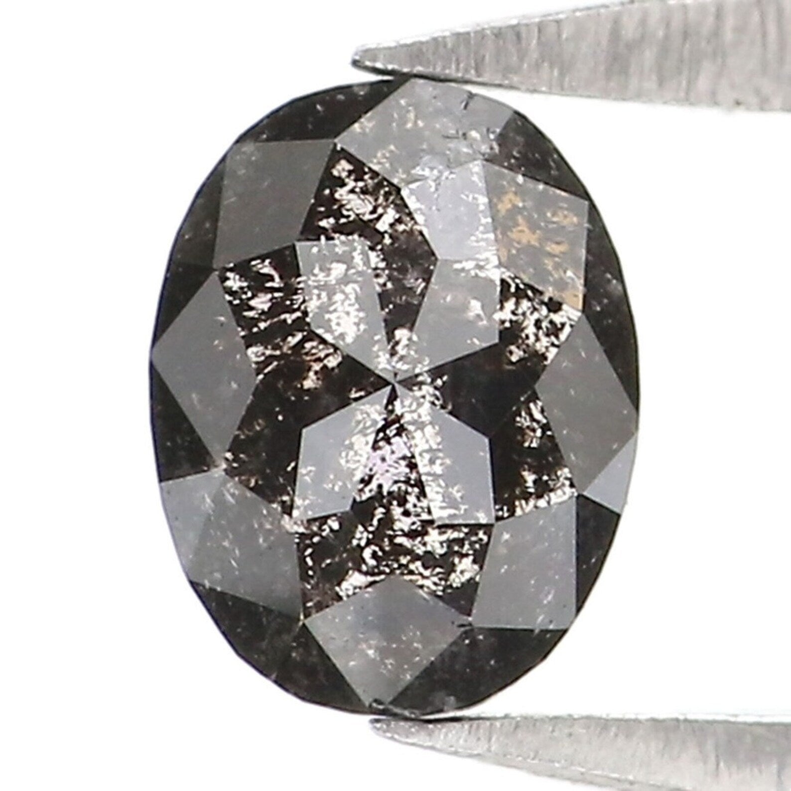0.33 CT Natural Loose Oval Cut Diamond Salt And Pepper Diamond 4.90 MM Natural Loose Diamond Black Grey Color Oval Rose Cut Diamond NQ2149