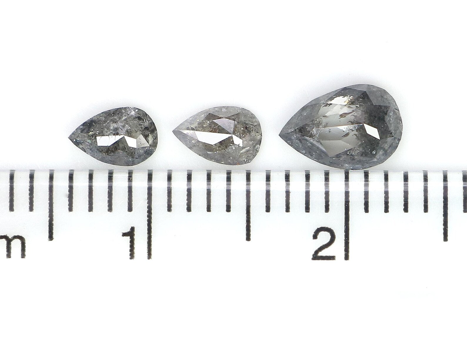 0.92 CT Natural Loose Pear Shape Diamond Salt And Pepper Pear Diamond 6.35 MM Natural Diamond Black Grey Color Pear Rose Cut Diamond NQ2428