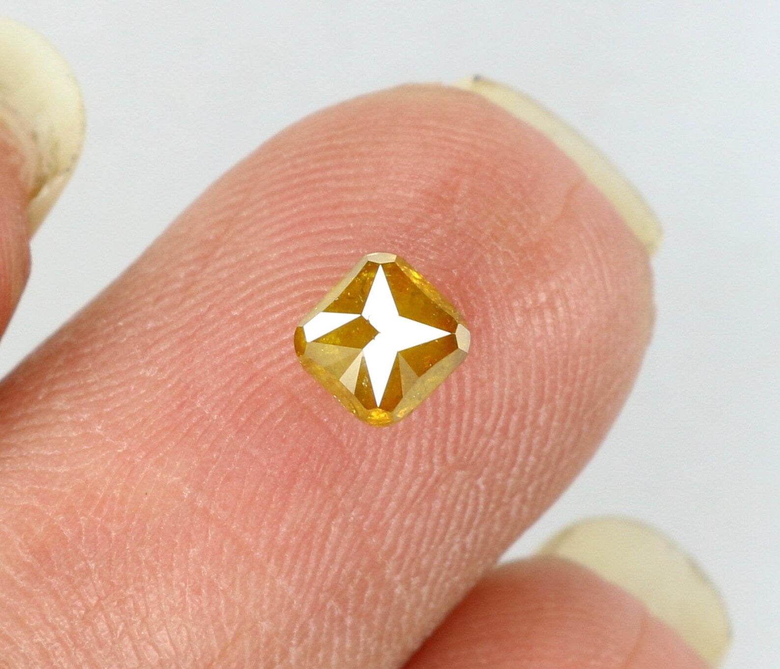 0.58 Ct Natural Loose Cushion Shape Diamond Yellow Green Color Cushion Cut Diamond 4.40 MM Natural Loose Cushion Brilliant Cut Diamond N7072