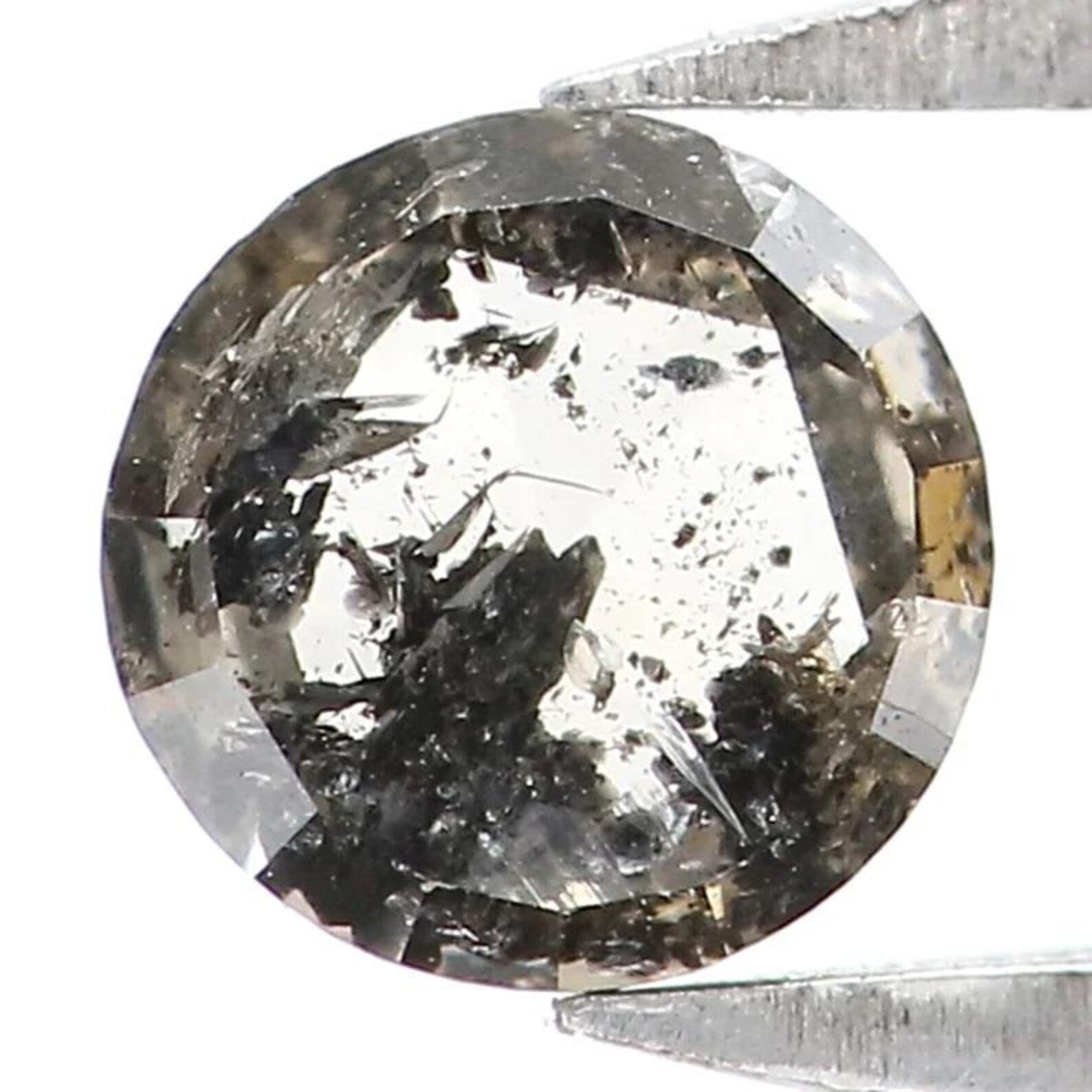 0.39 CT Natural Loose Round Shape Diamond Salt And Pepper Round Cut Diamond 4.20 MM Natural Black Grey Color Round Rose Cut Diamond NQ9310