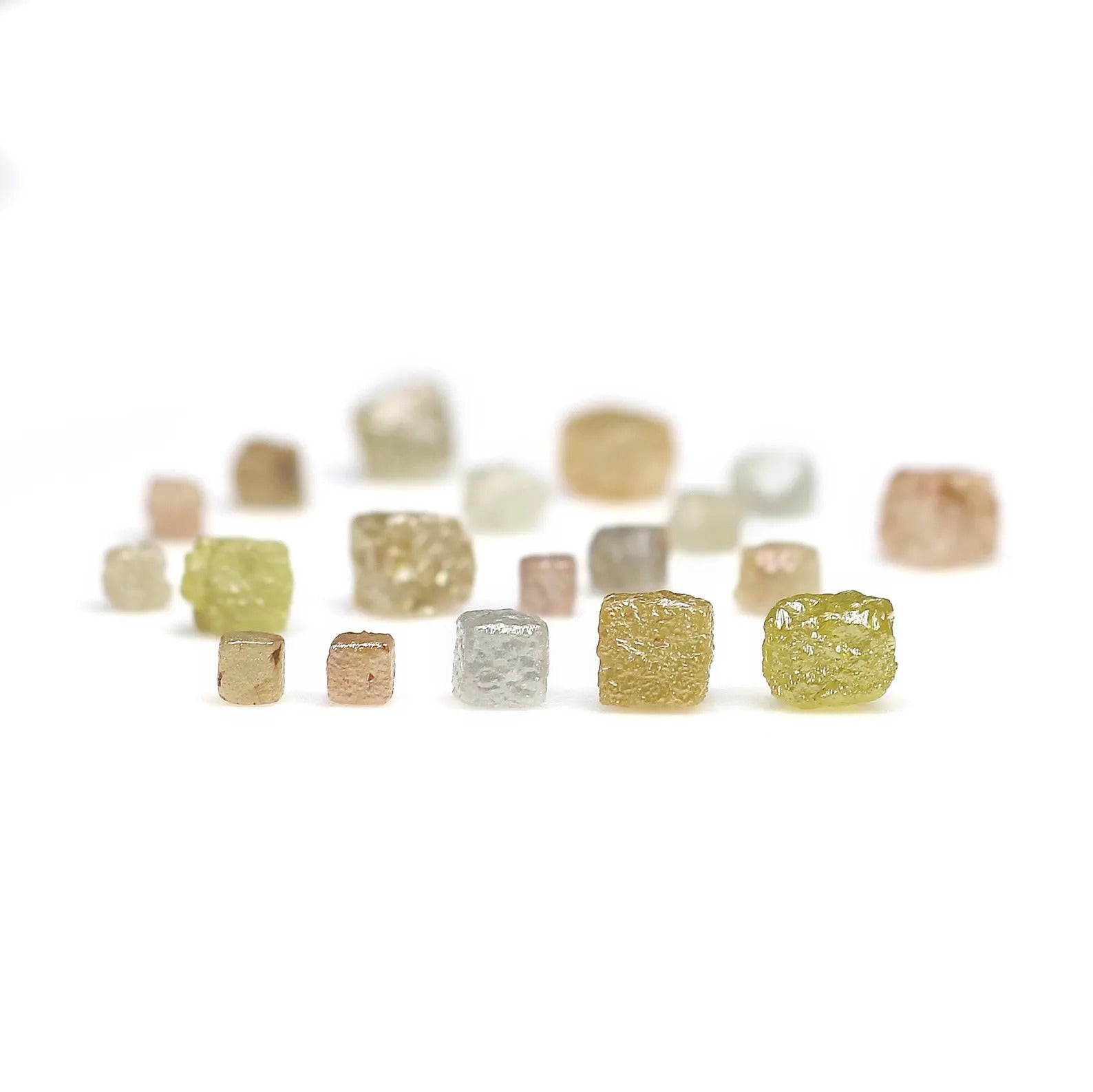 Natural Loose Rough Cube Shape Diamond Mix Color Diamond 2.00 to 4.00 MM 10 PCS Scoop Undrilled Uncut Rough Cube Irregular Cut Diamond Q126