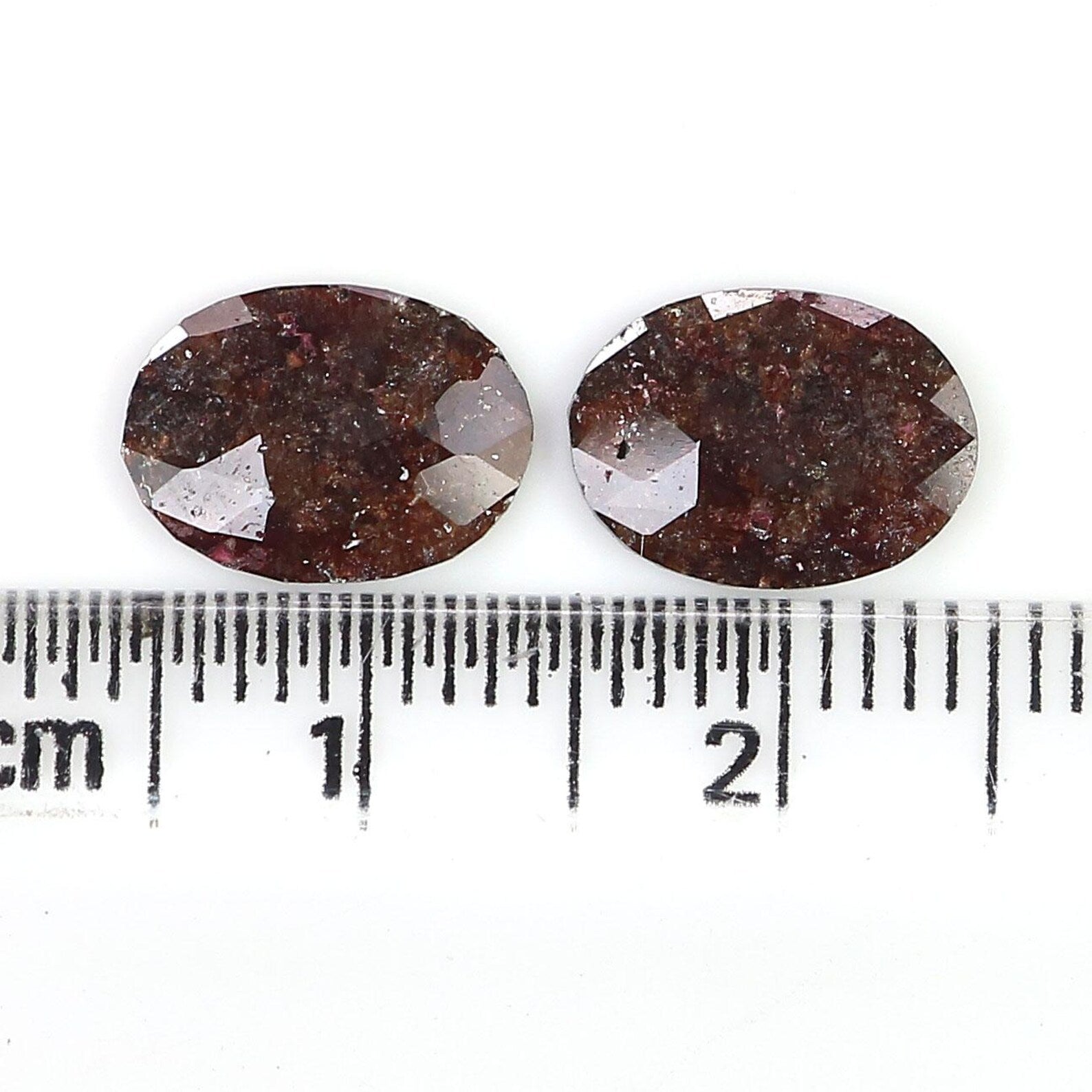 2.01 CT Natural Loose Oval Shape Pair Diamond Brown Color Oval Cut Diamond 9.85 MM Natural Diamond Brown Color Oval Rose Cut Diamond NQ2540