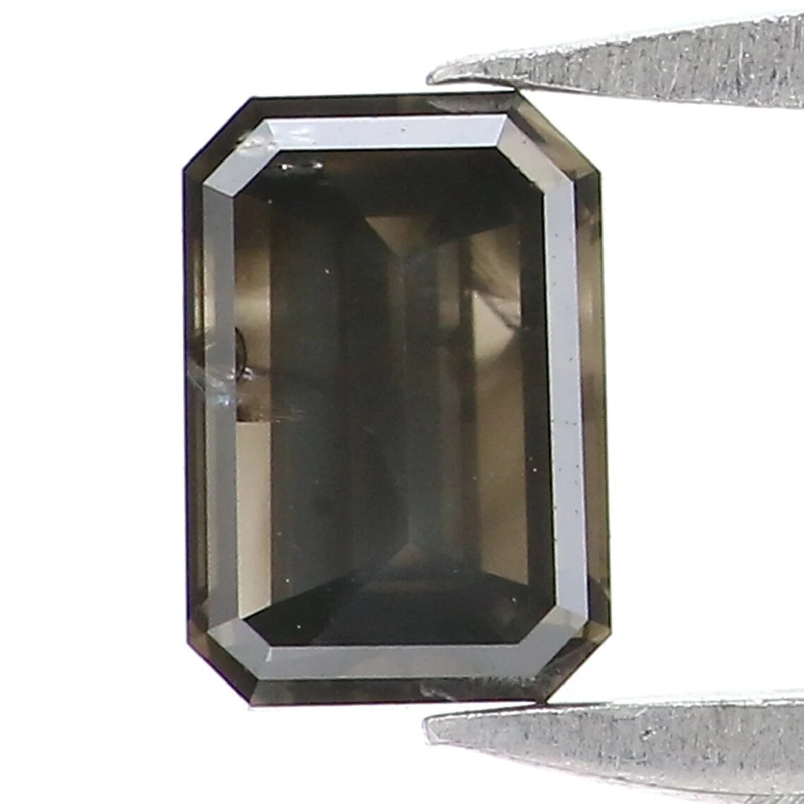 0.32 CT Natural Loose Emerald Shape Diamond Salt And Pepper Emerald Diamond Diamond 4.80 MM Black Grey Color Emerald Rose Cut Diamond NQ289