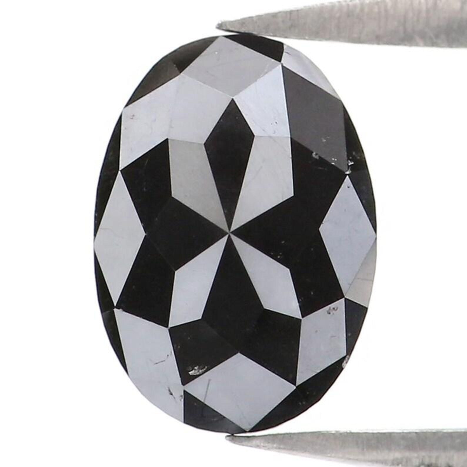 1.15 CT Natural Loose Oval Shape Diamond Black Color Oval Cut Diamond 8.00 MM Natural Loose Diamond Black Color Oval Rose Cut Diamond QN1980